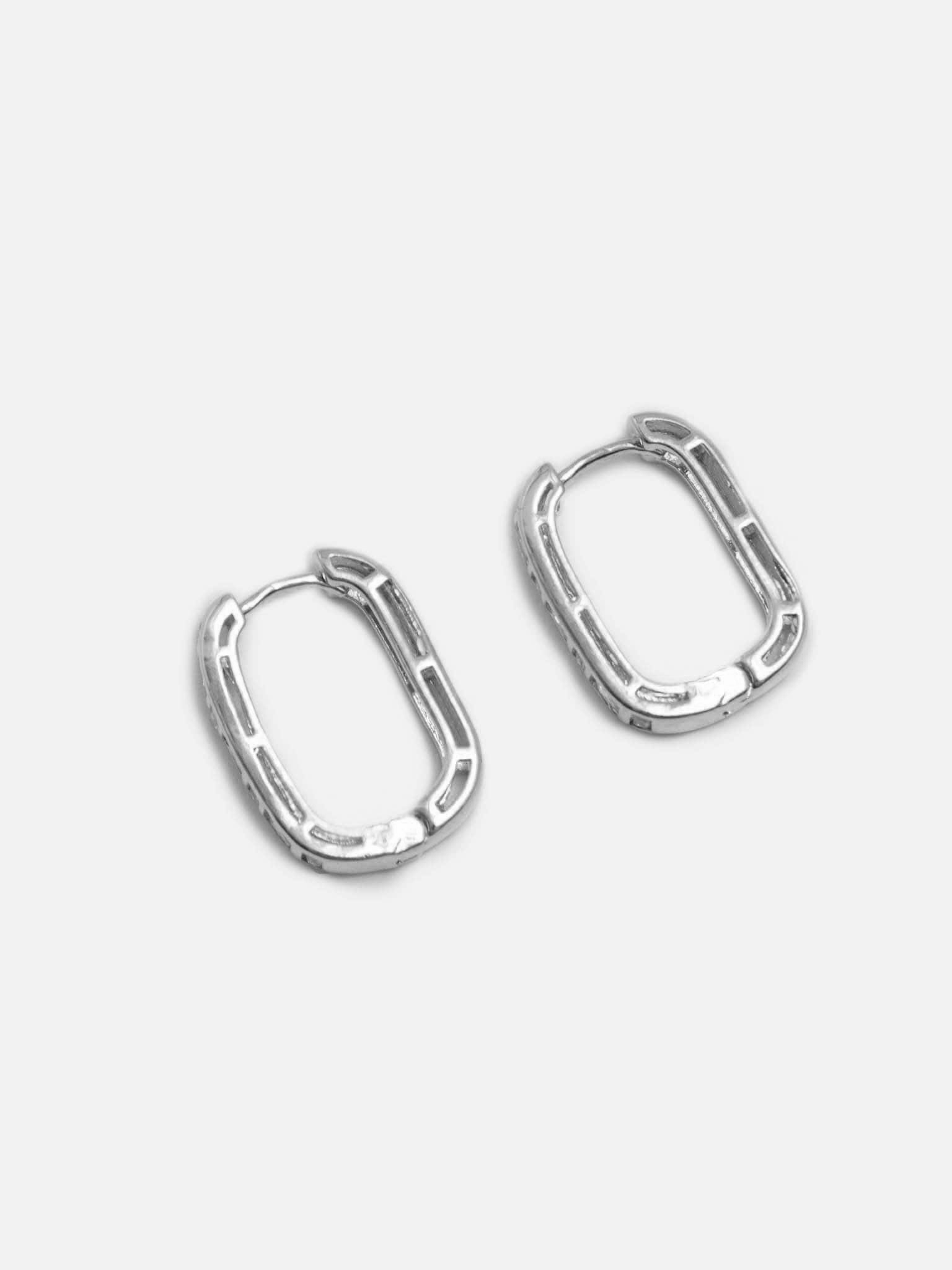 Oval earrings with large zircons