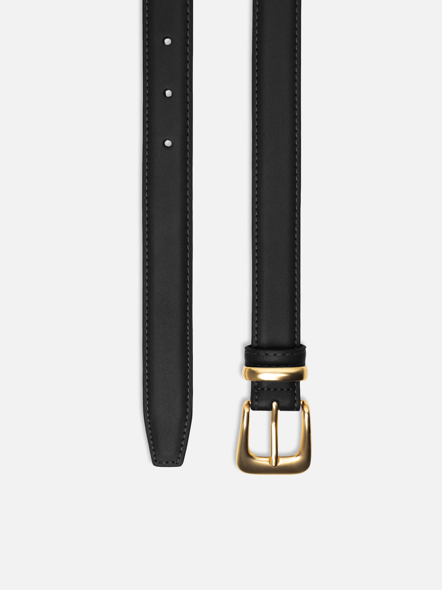 Leather belt with large buckle