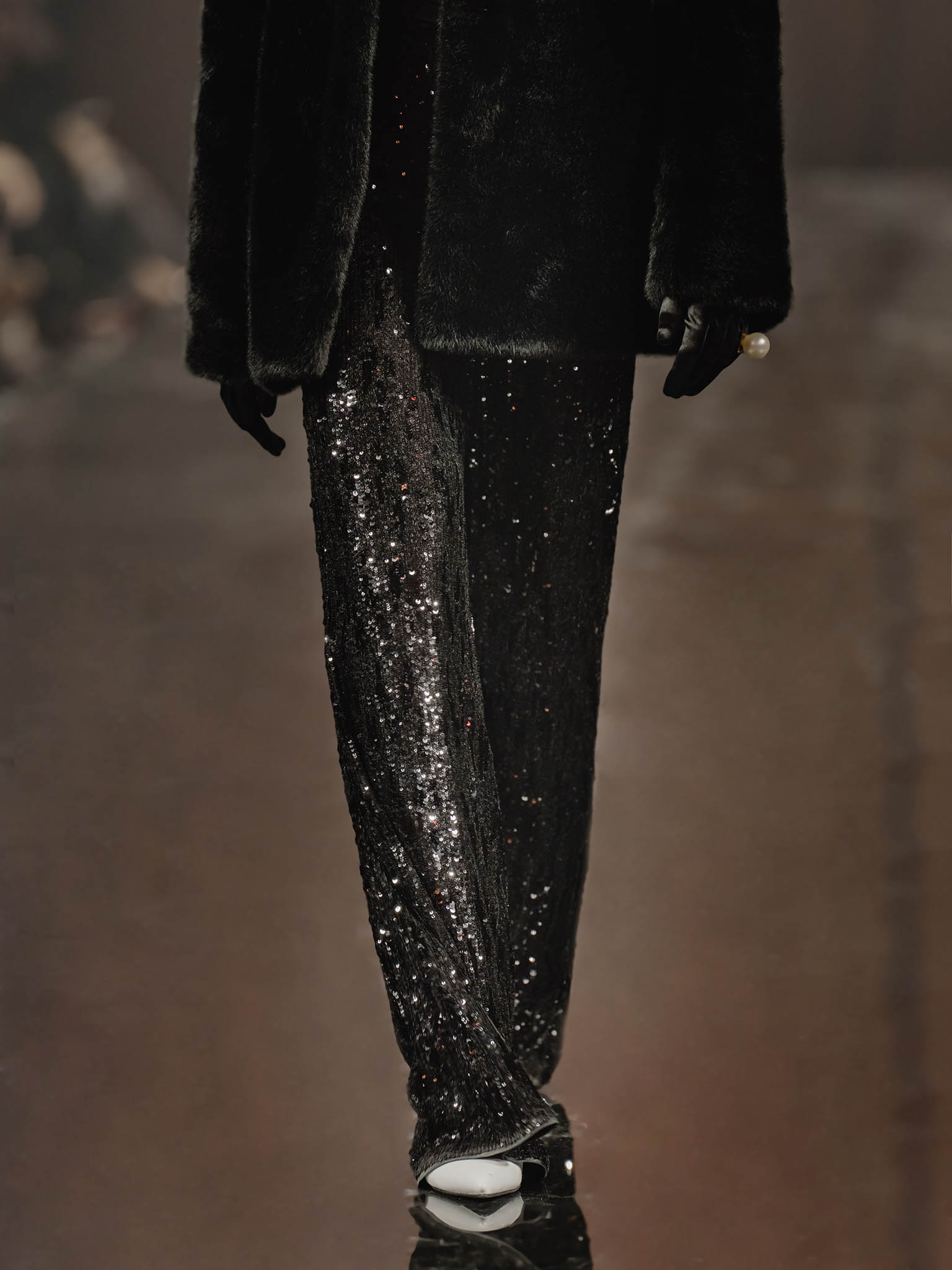 Sequinned palazzo trousers  
