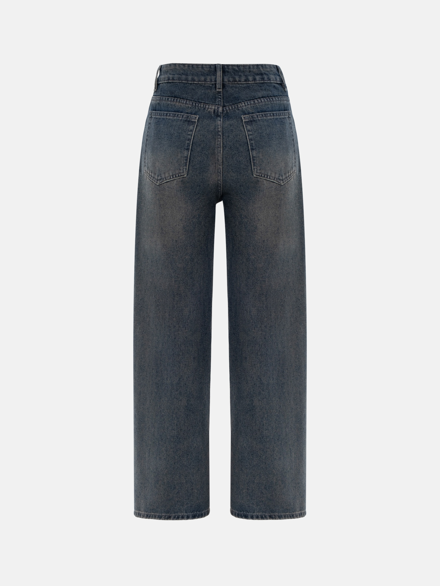 Свободные джинсы на средней посадке с диагональными швами