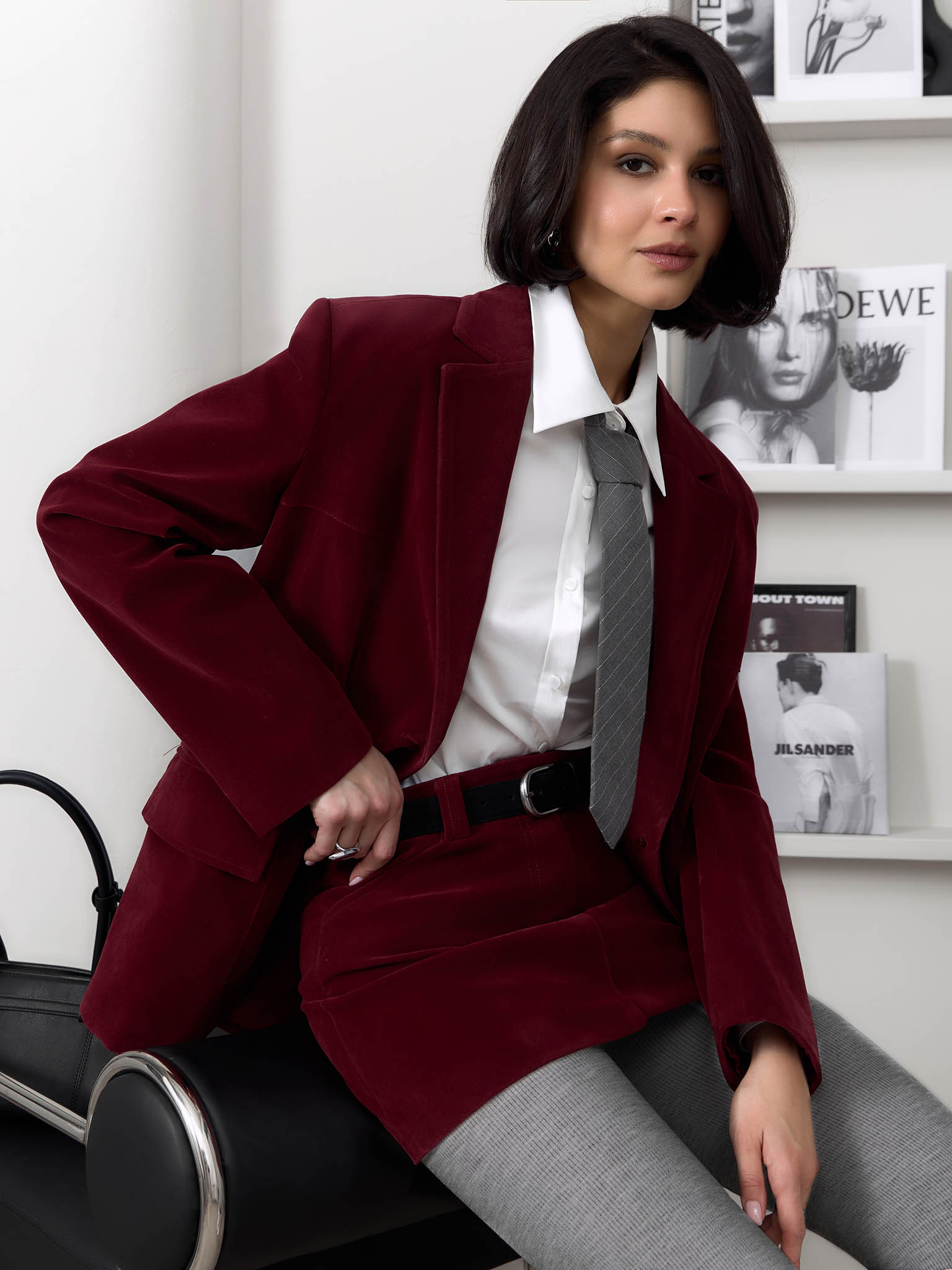 Eco-suede oversize jacket