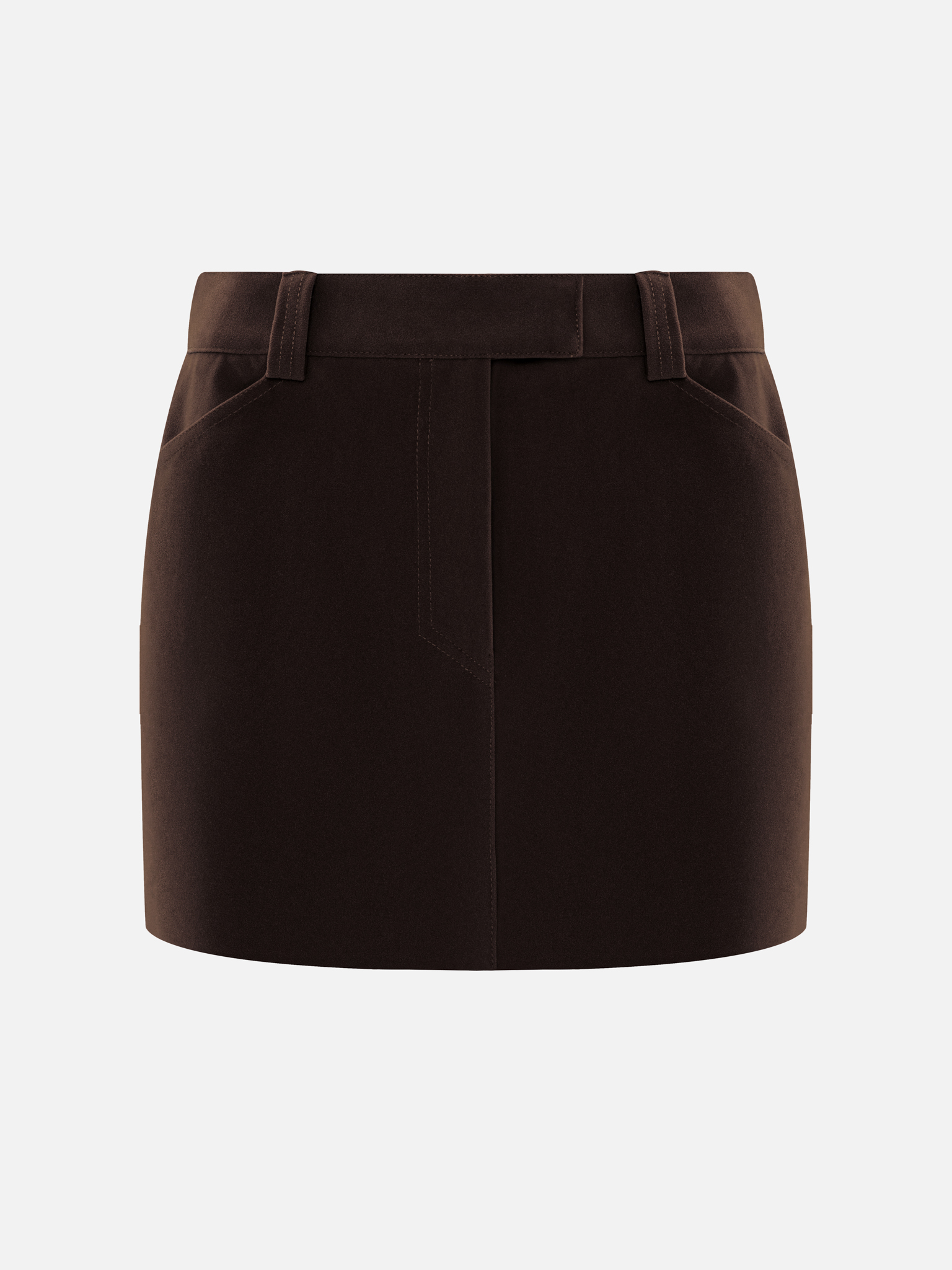 Straight eco-suede mini skirt