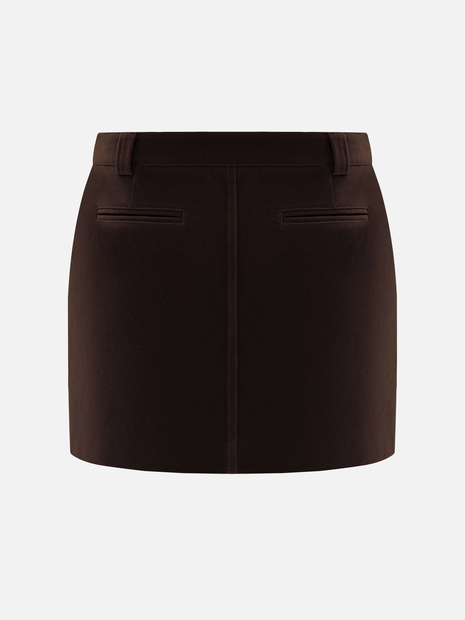 Straight eco-suede mini skirt