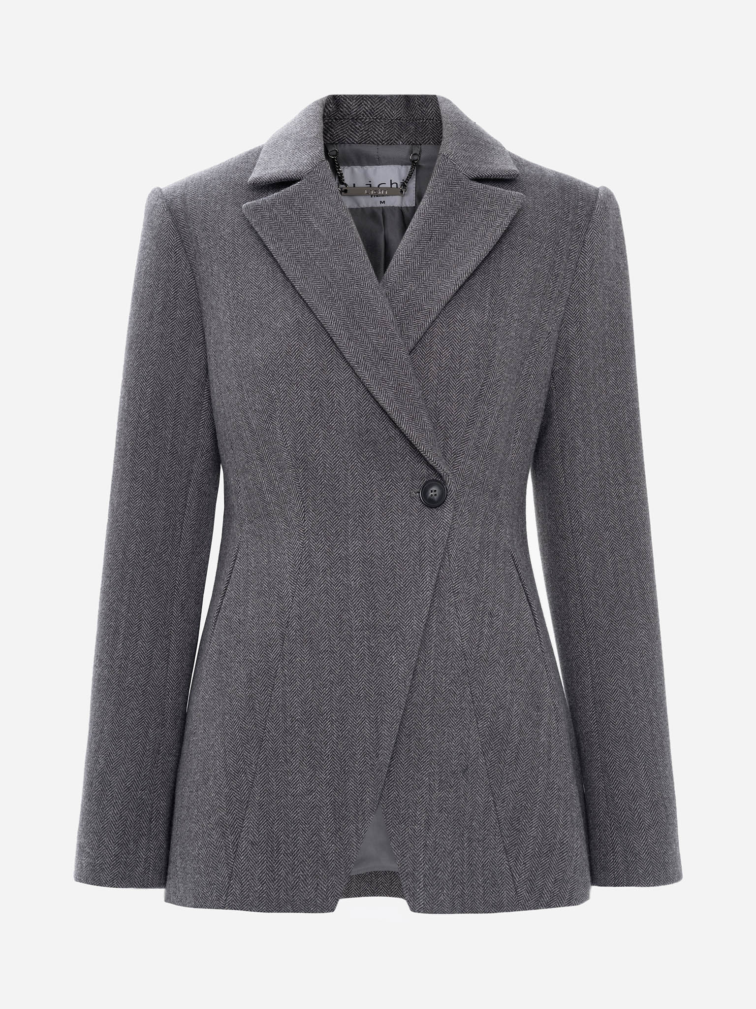 Fitted jacket coat with a single button