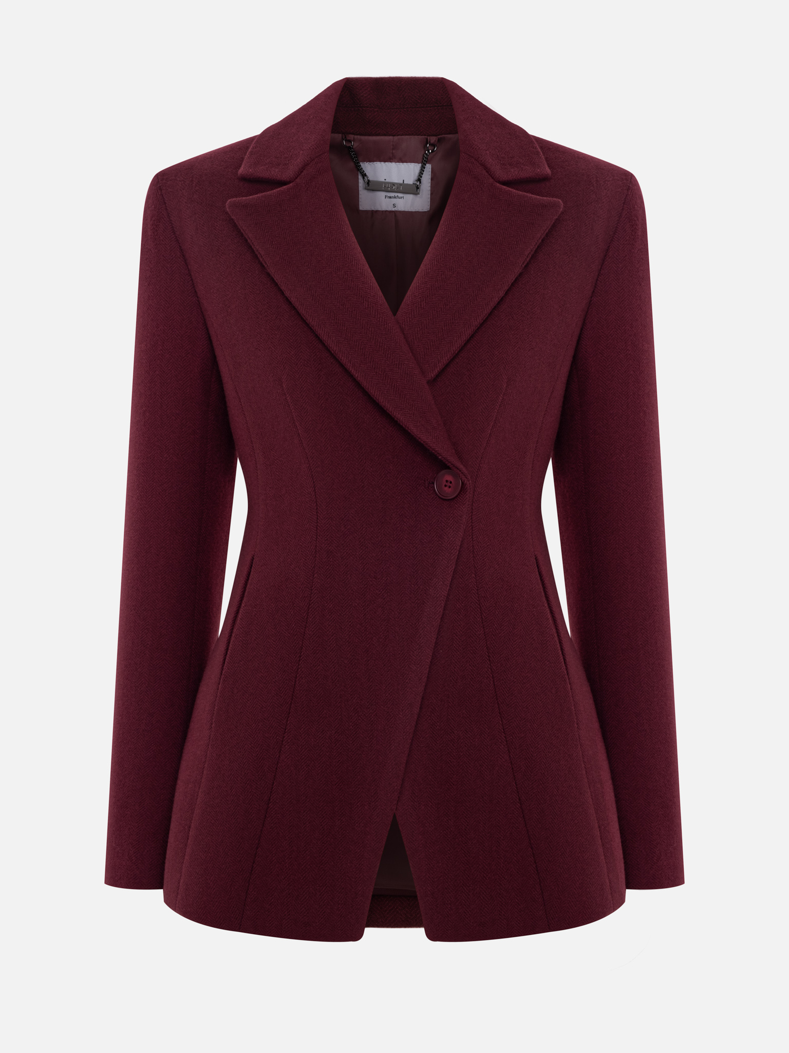Fitted jacket coat with a single button