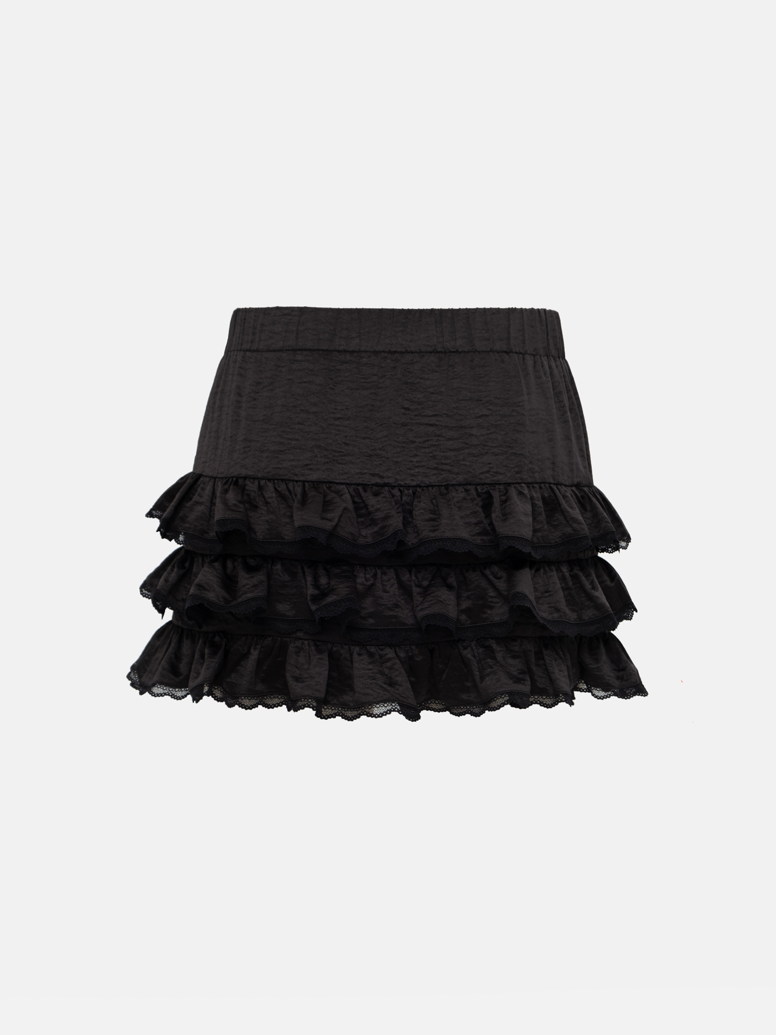 Mini skirt with elasticated waistband and small ruffles