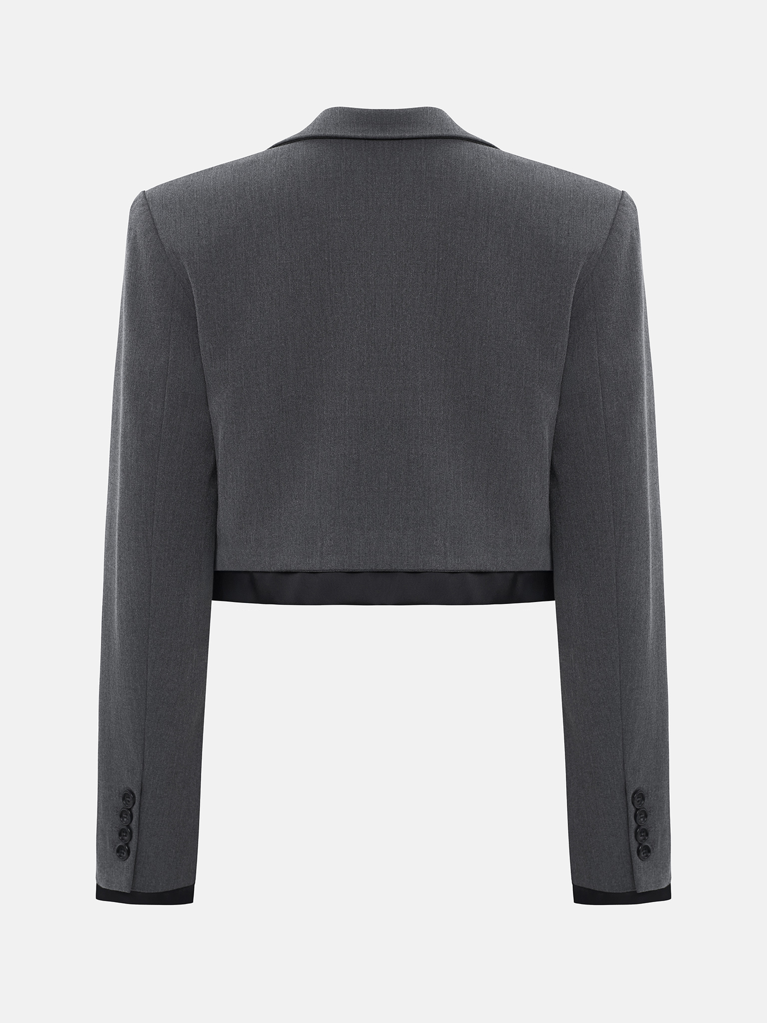 Double material cropped jacket