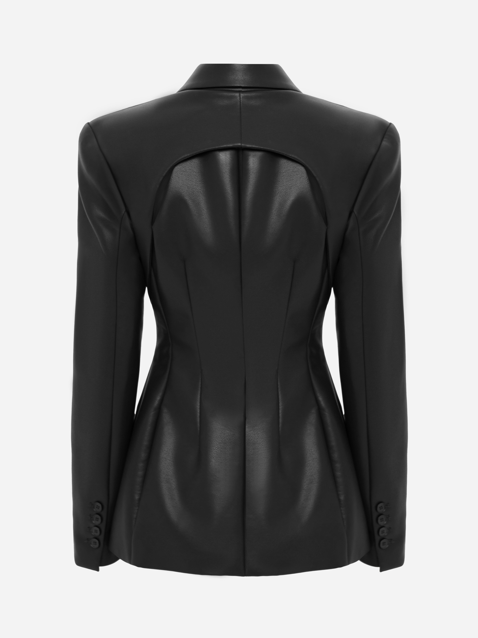 Fitted matte eco-leather jacket