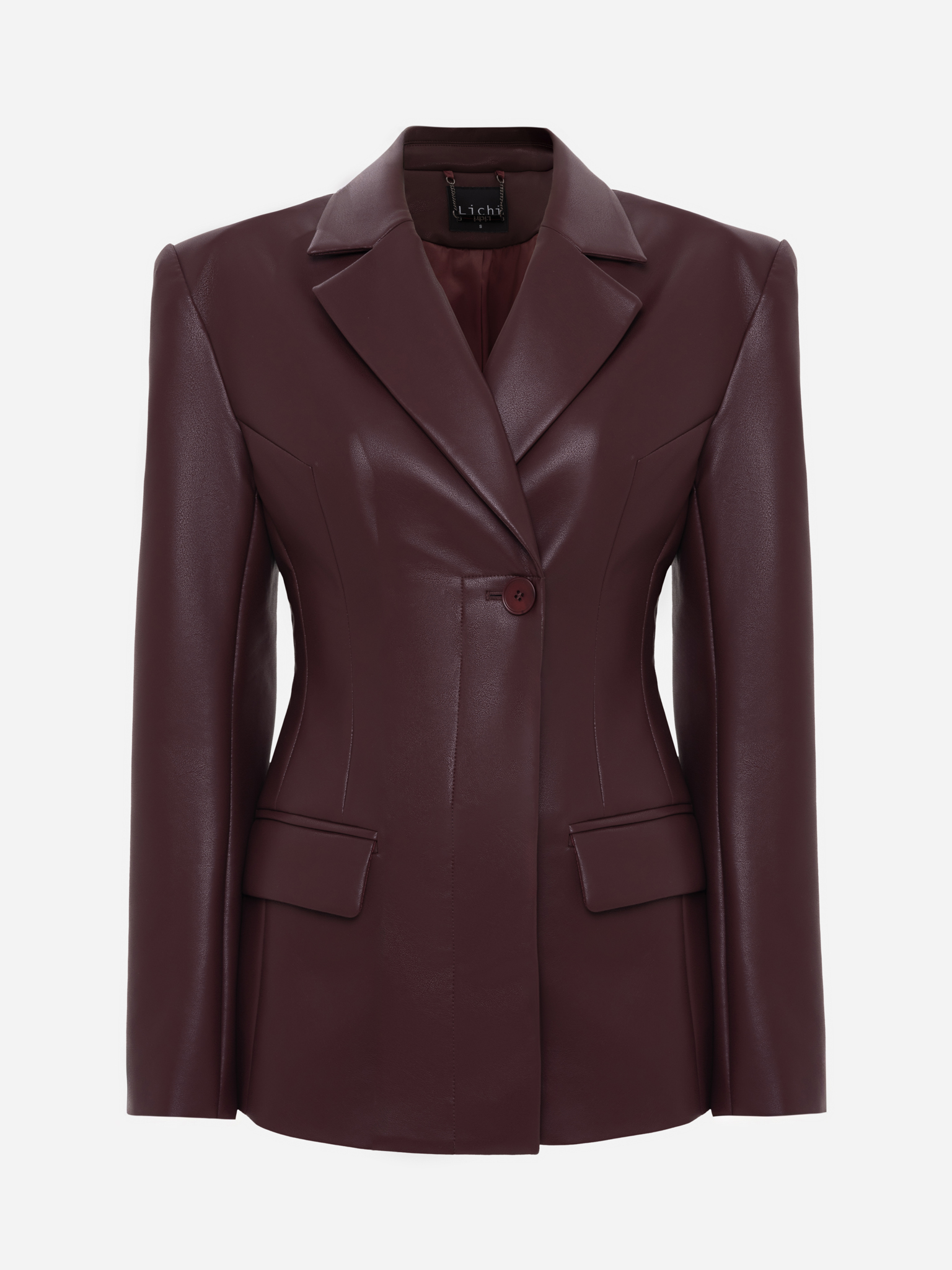 Fitted matte eco-leather jacket