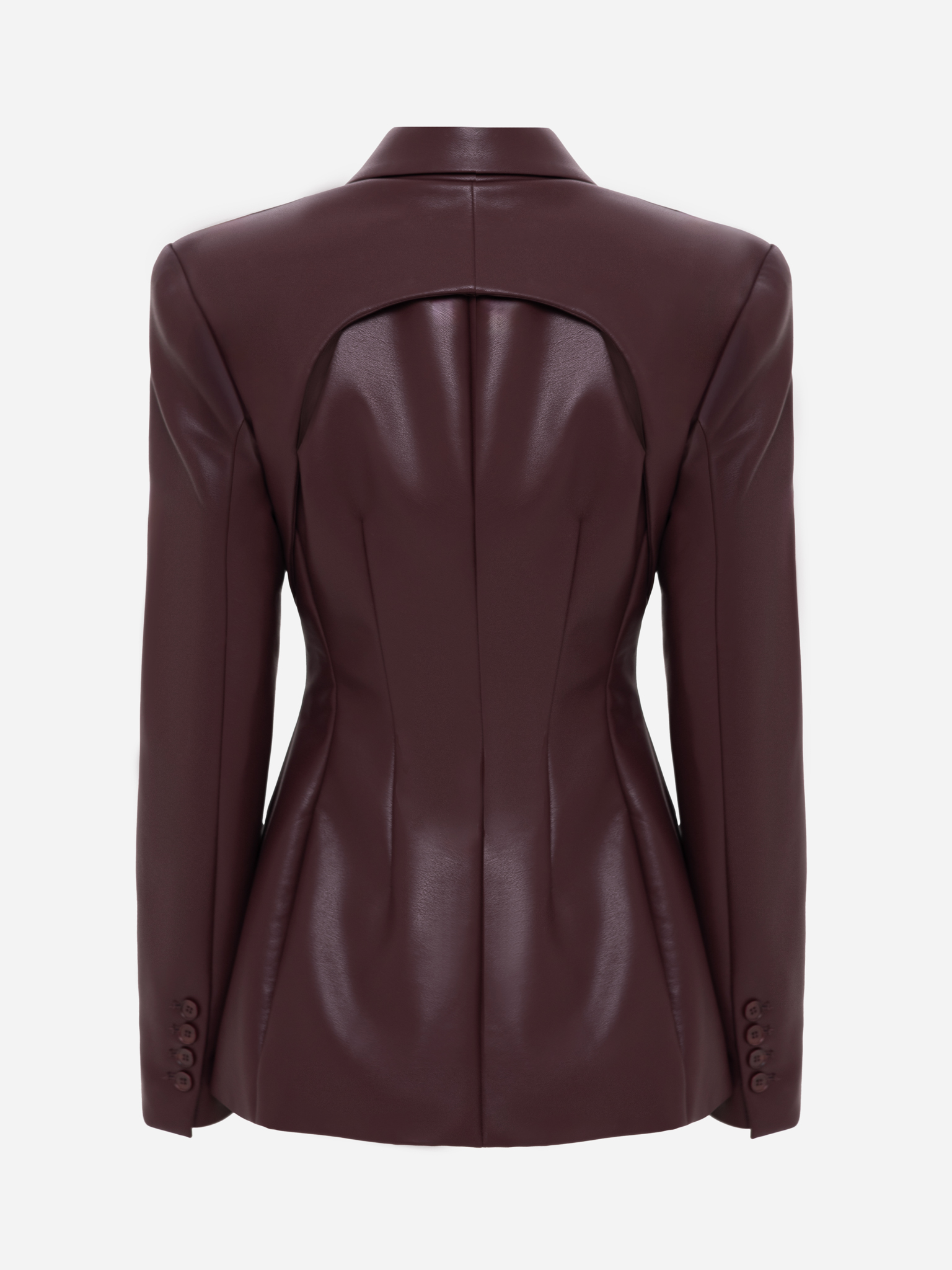 Fitted matte eco-leather jacket