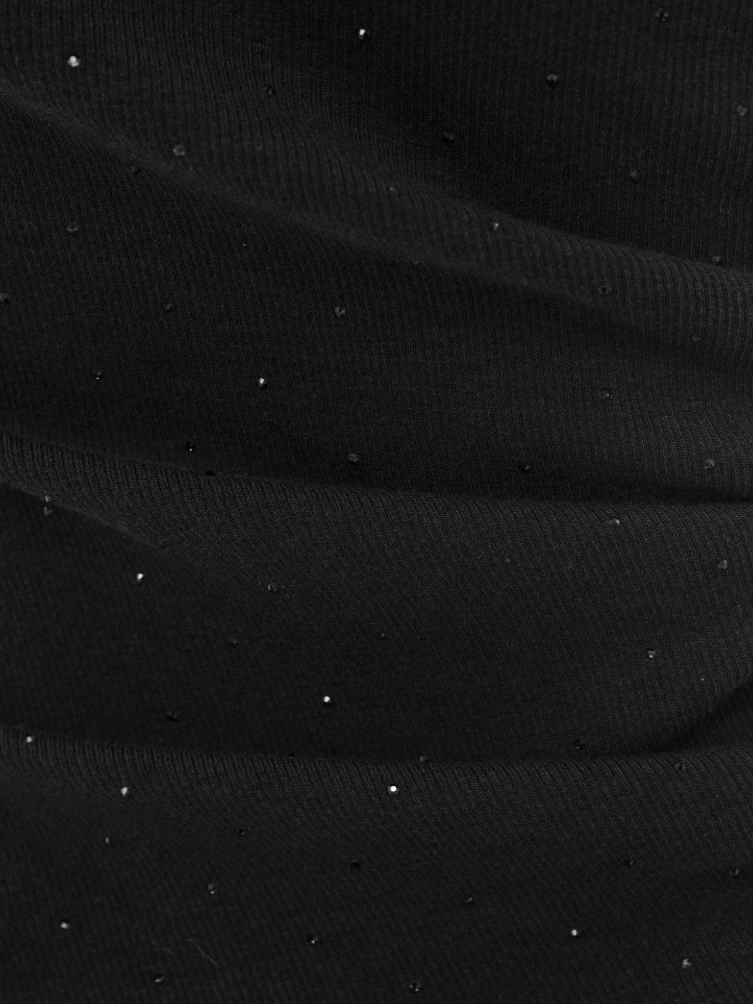 Top en maille avec petites fronces et strass