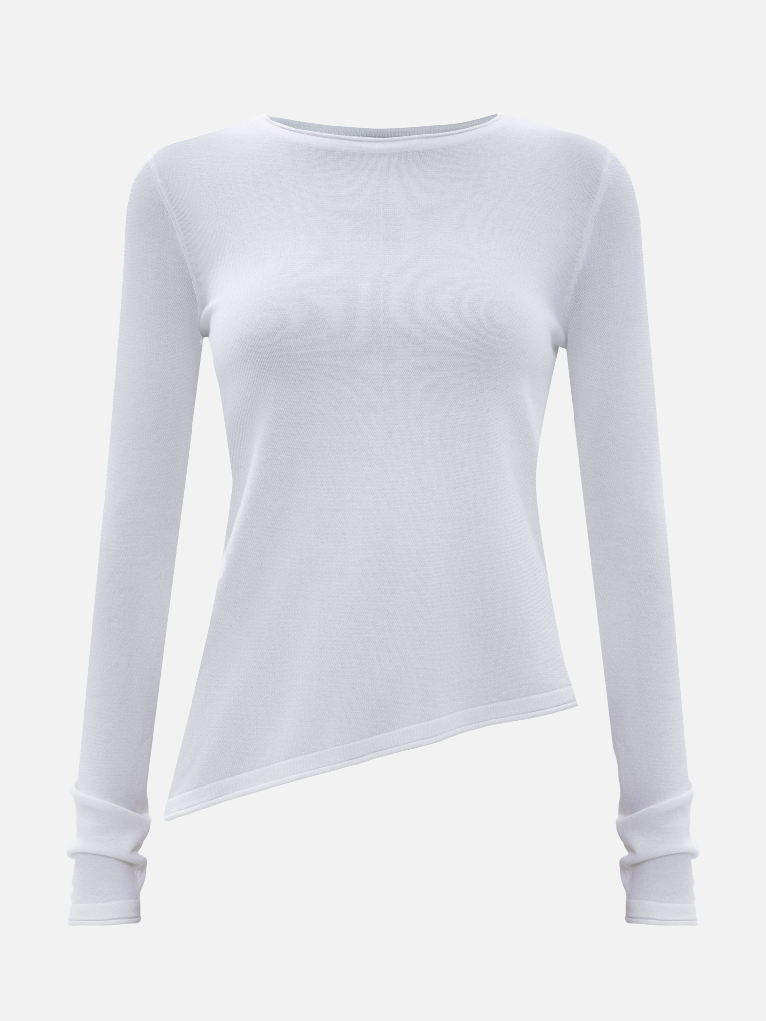 Jersey longlseeve with asymmetrical edge