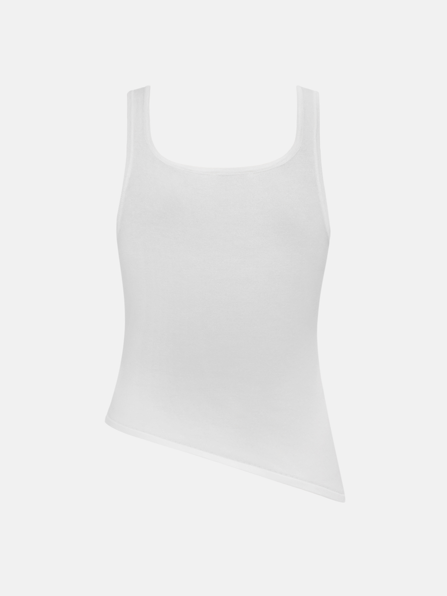 Jersey top with asymmetrical edge