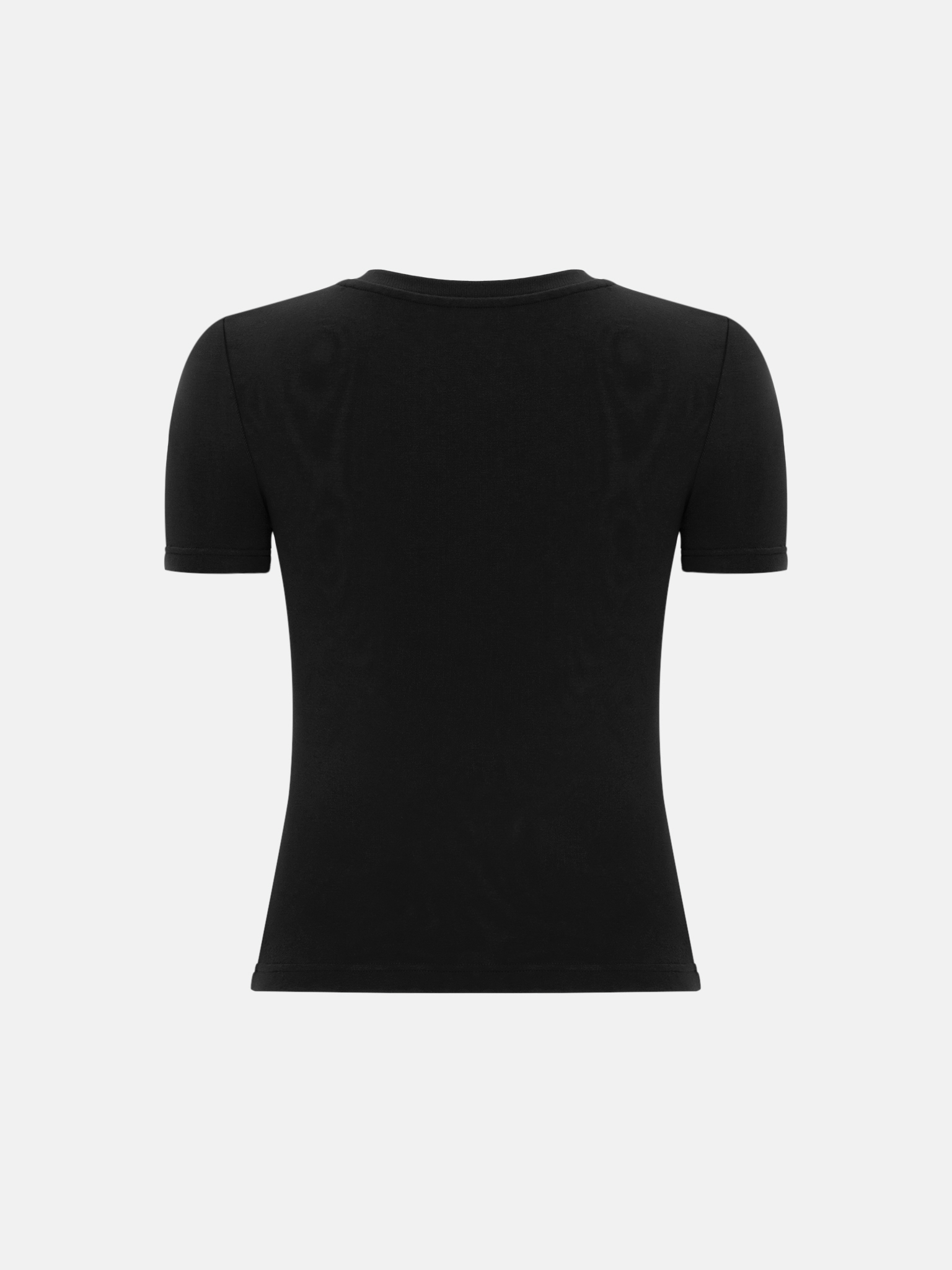 Cropped fitted jersey T-shirt
