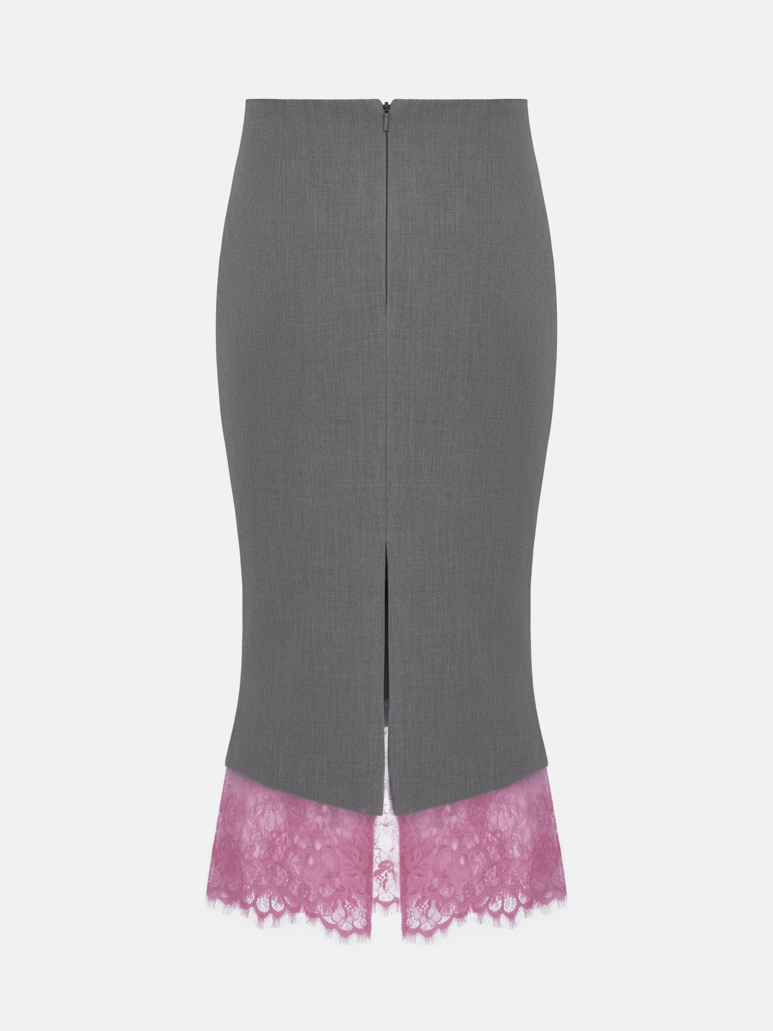 Knee-length skirt with lace decoration