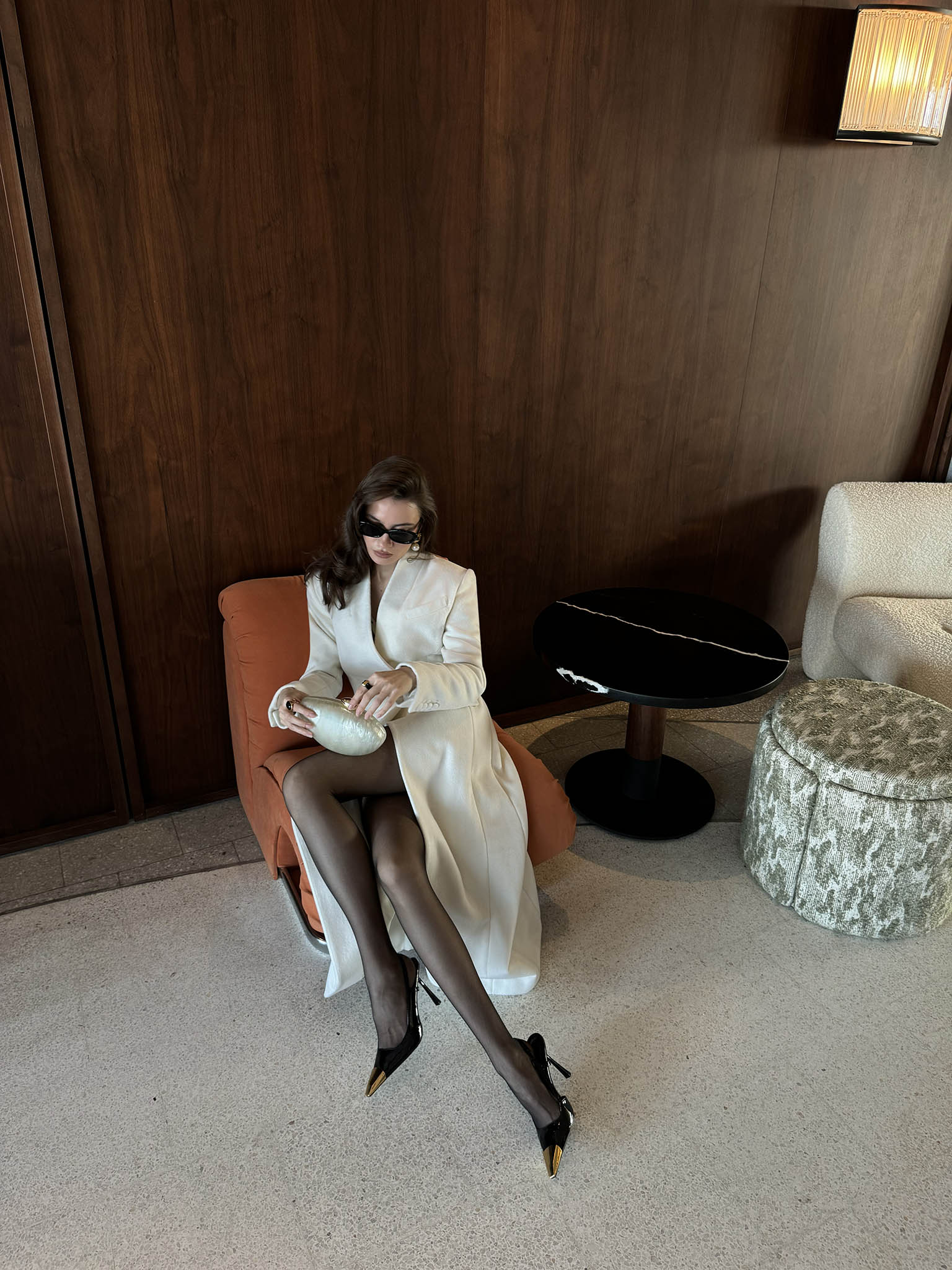 Fitted wrap midi coat 