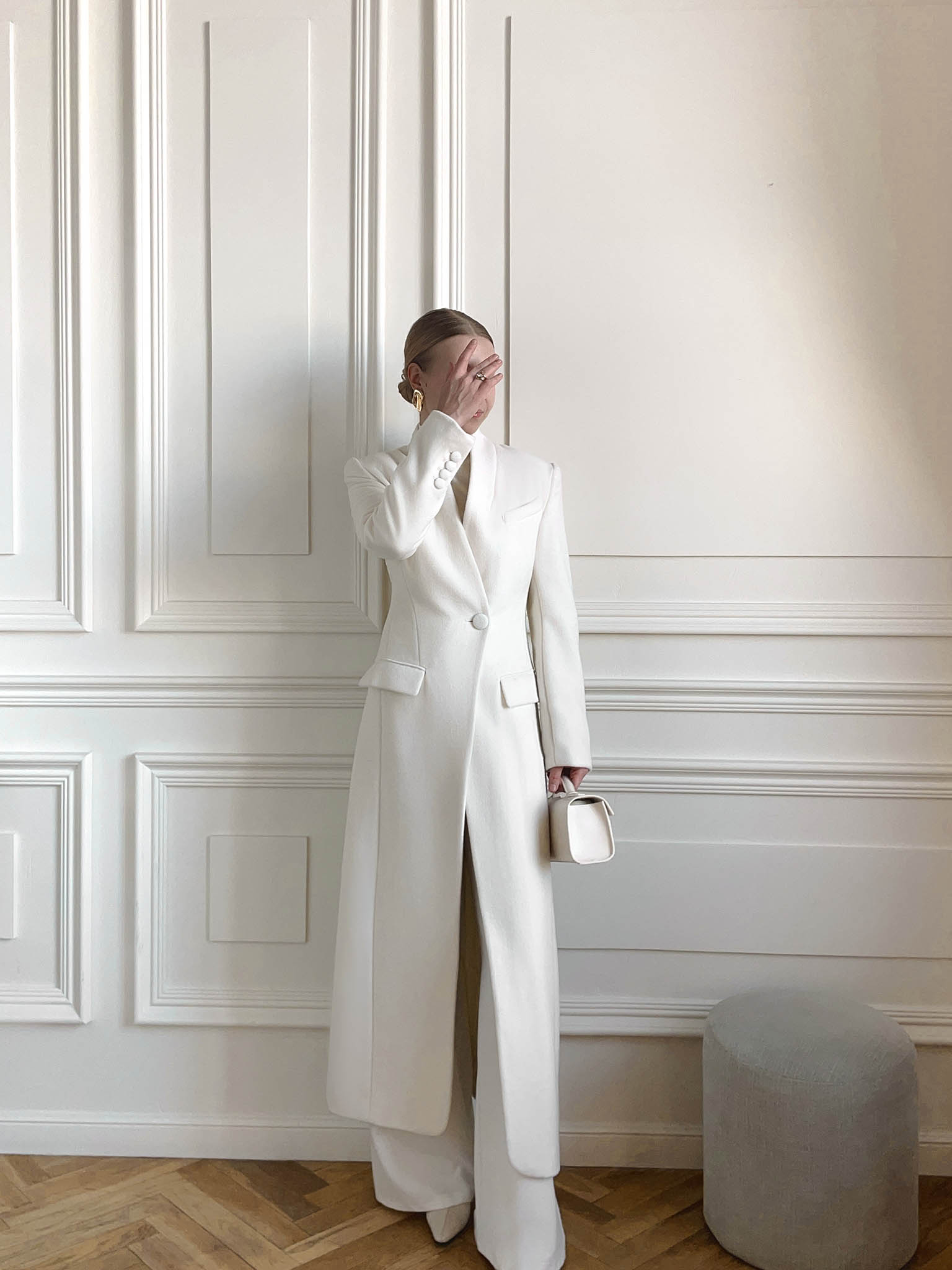 Fitted wrap midi coat 