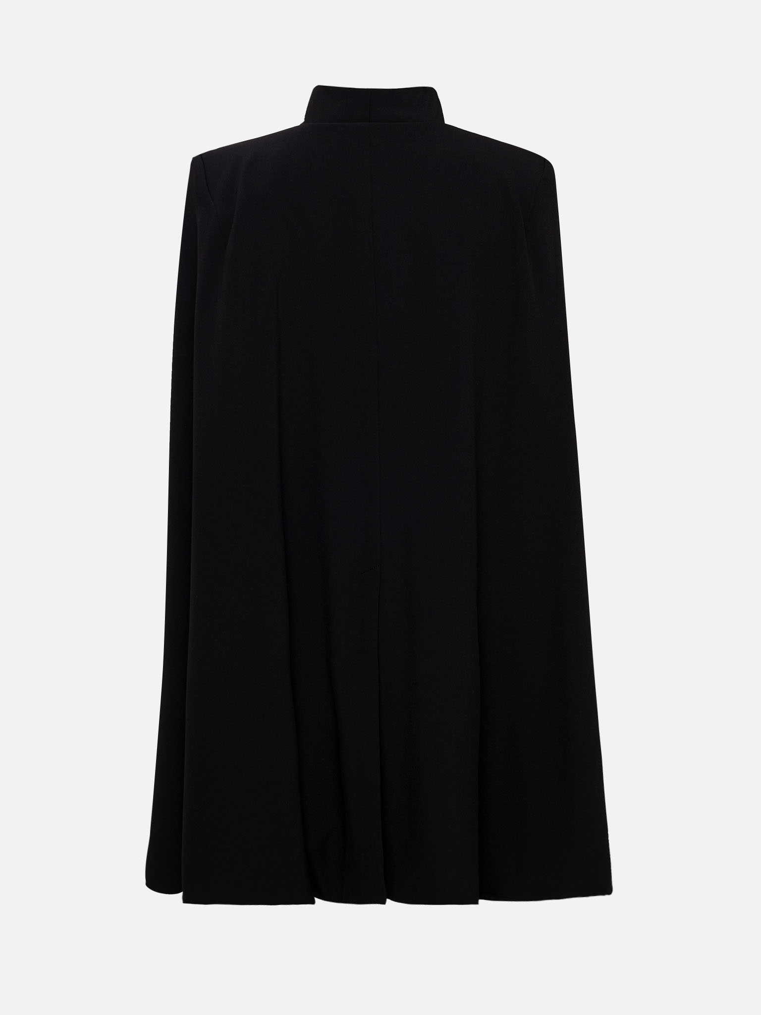 Mini dress in suiting fabric with cape on the shoulders