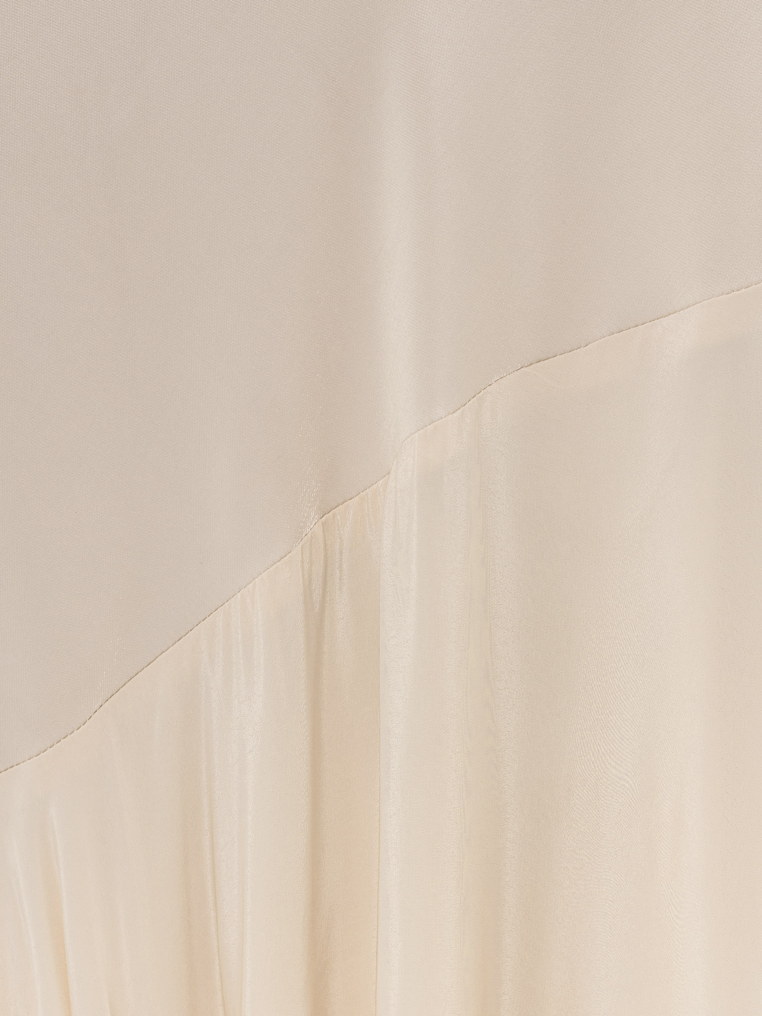 Fitted satin maxi dress with rhinestones on the bodice