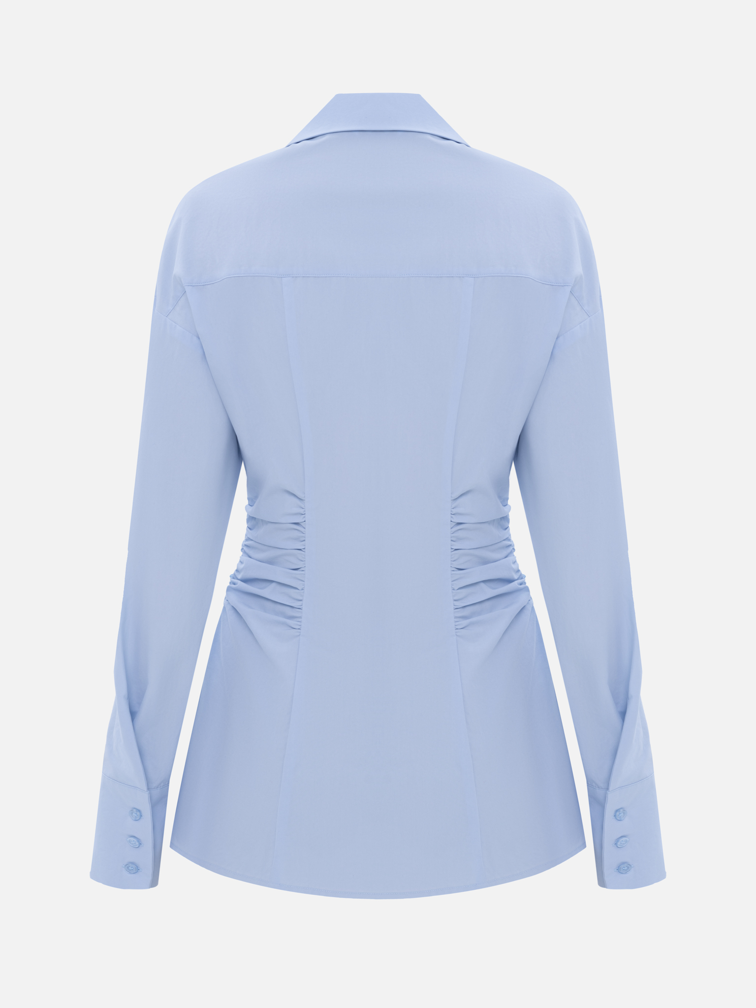 Fitted shirt with side gathers