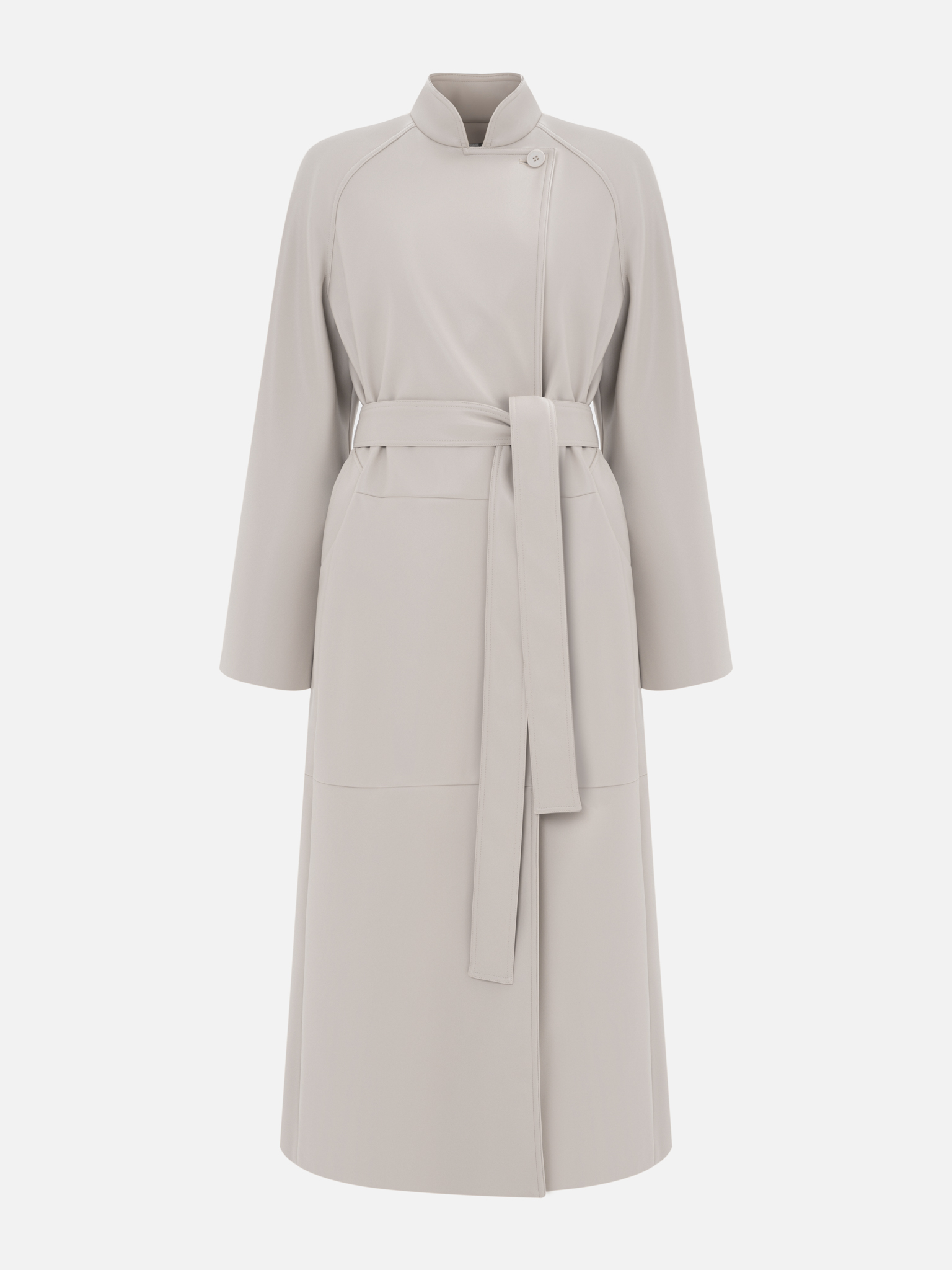 Midi trench coat in matte eco leather