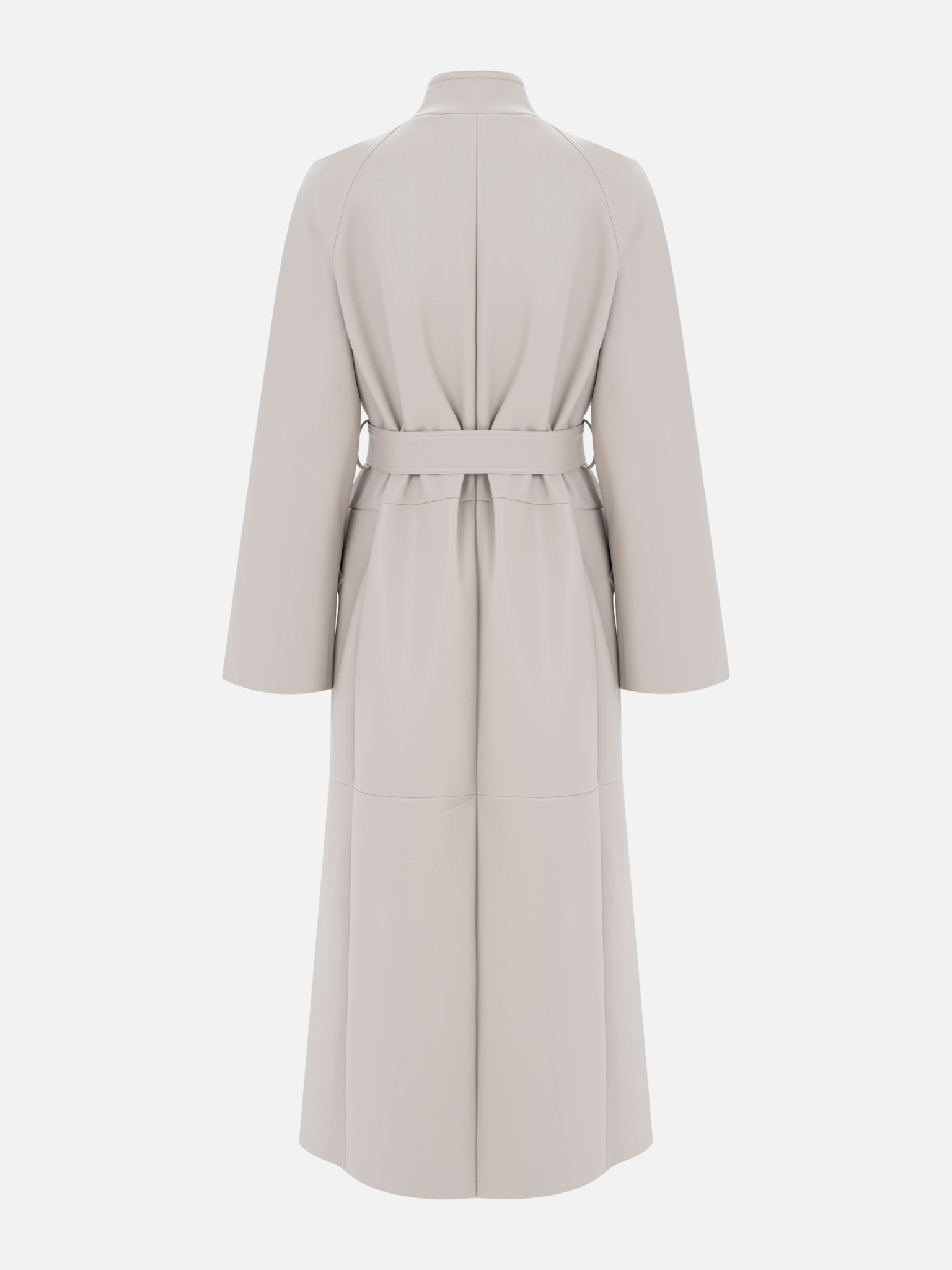Midi trench coat in matte eco leather