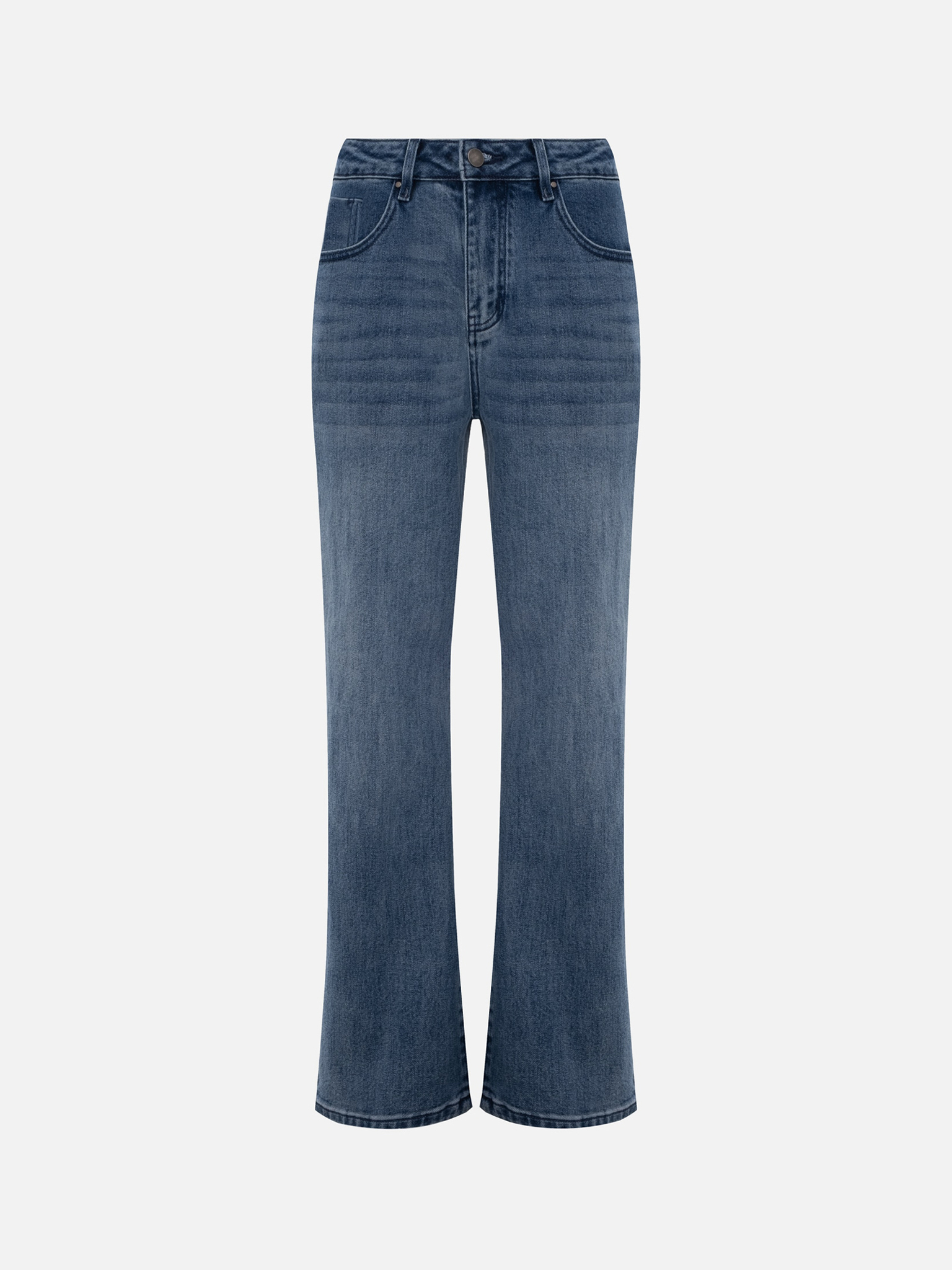 Straight light-wash denim jeans