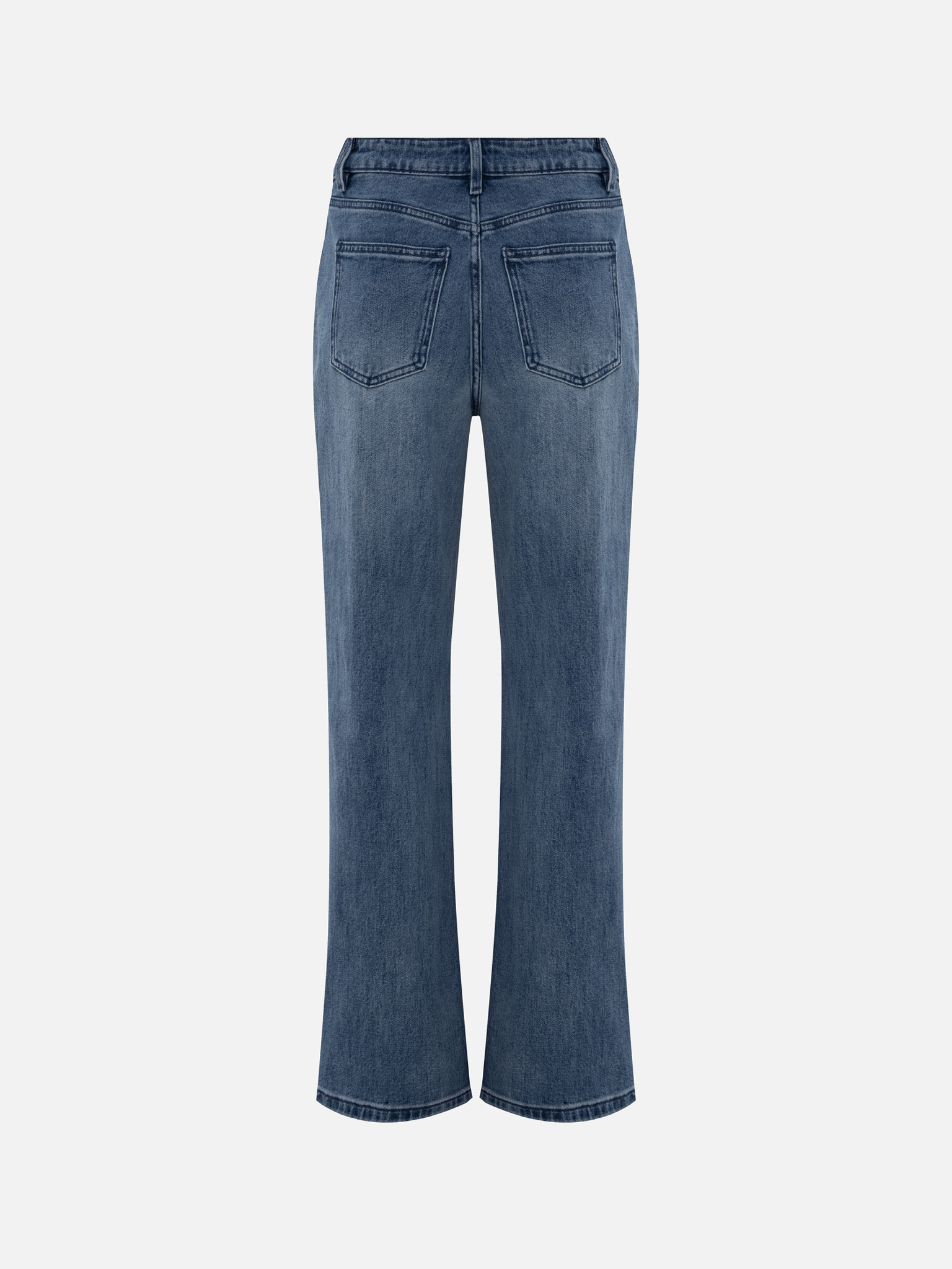 Straight light-wash denim jeans