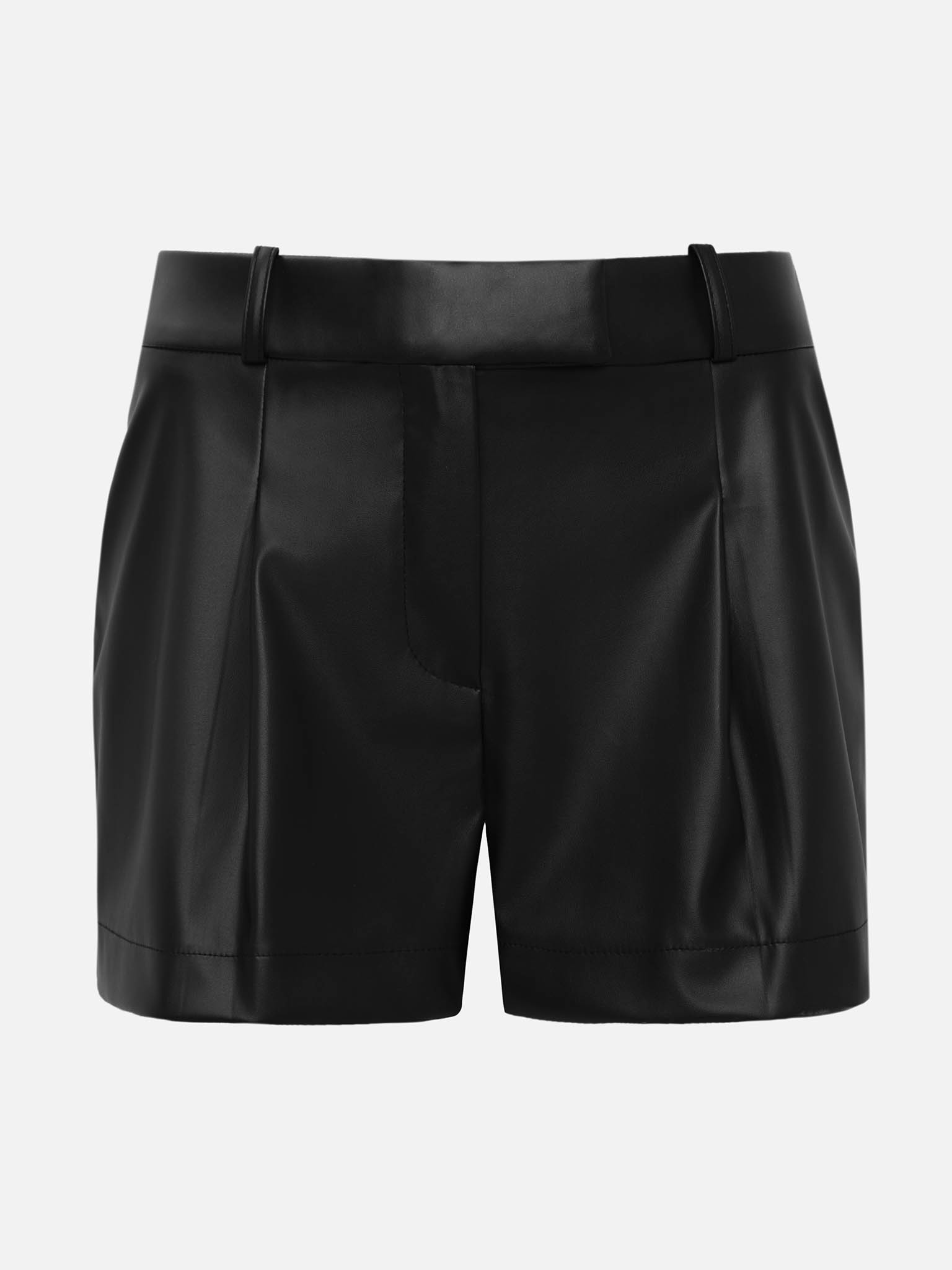 Matte eco-leather mini shorts