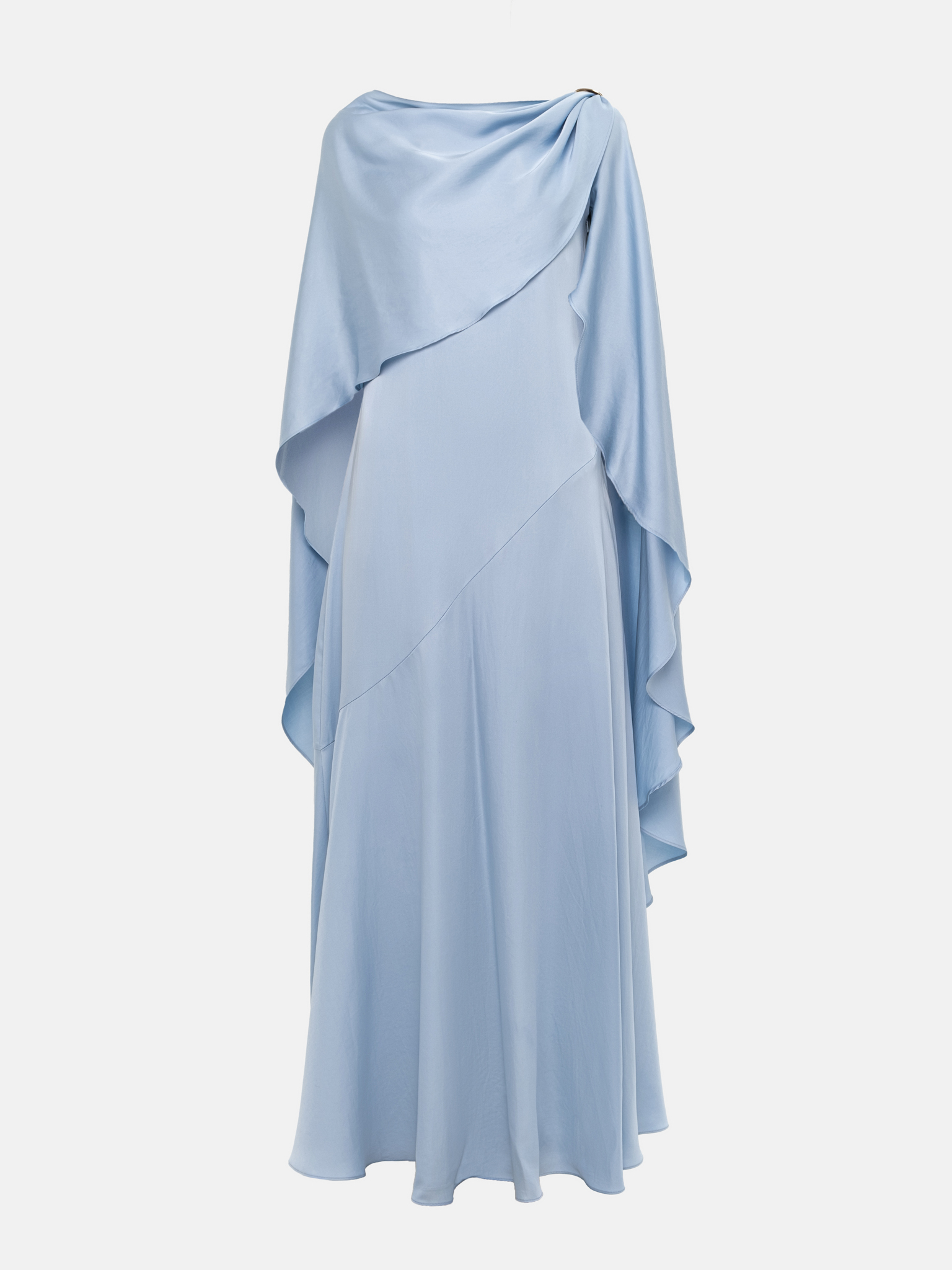 Maxi dress with asymmetrical cape