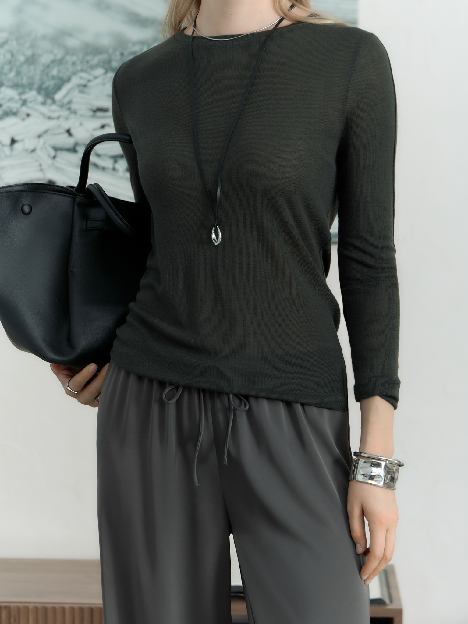 Smooth jersey straight fit longsleeve