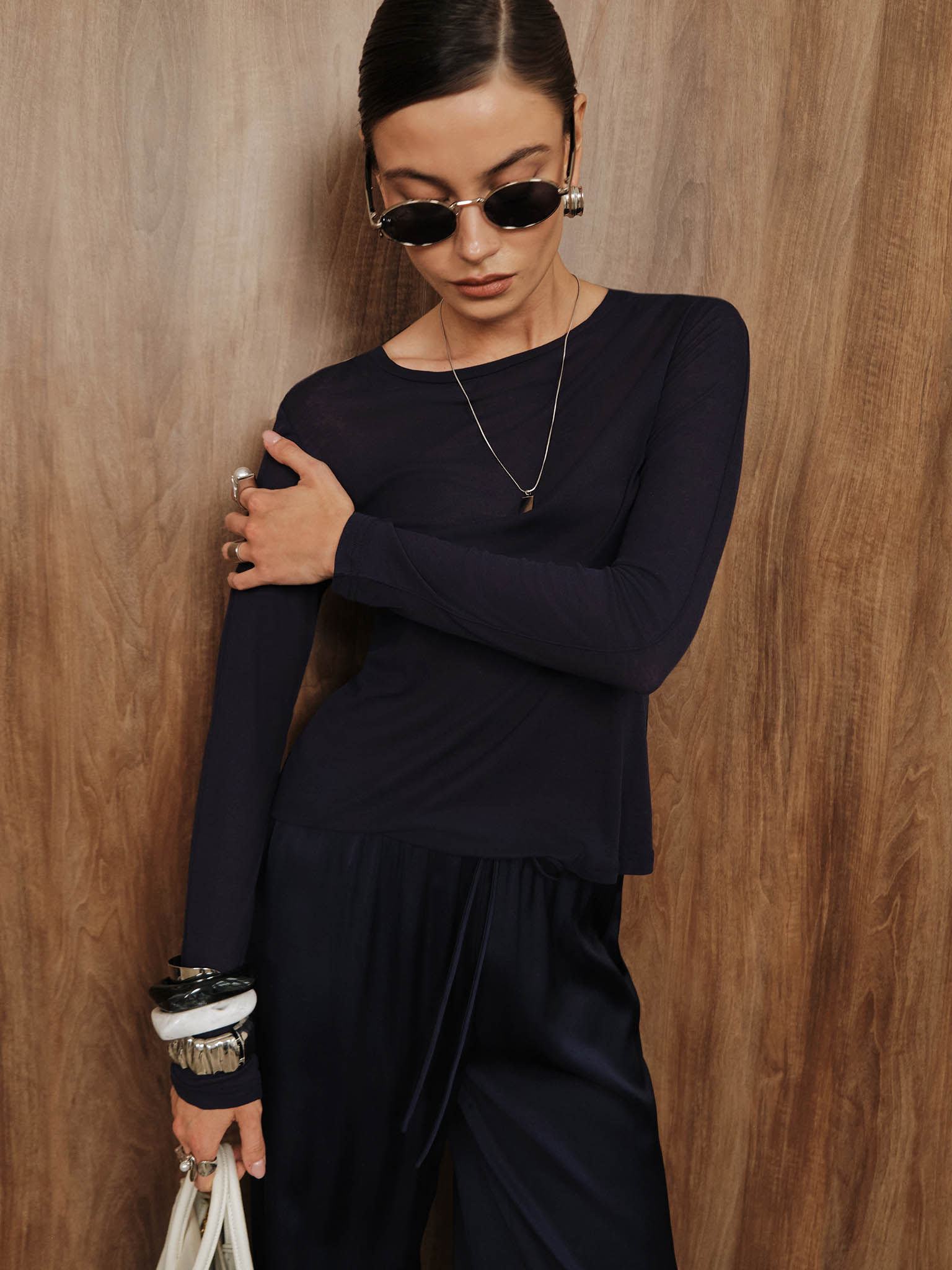 Smooth jersey straight fit longsleeve