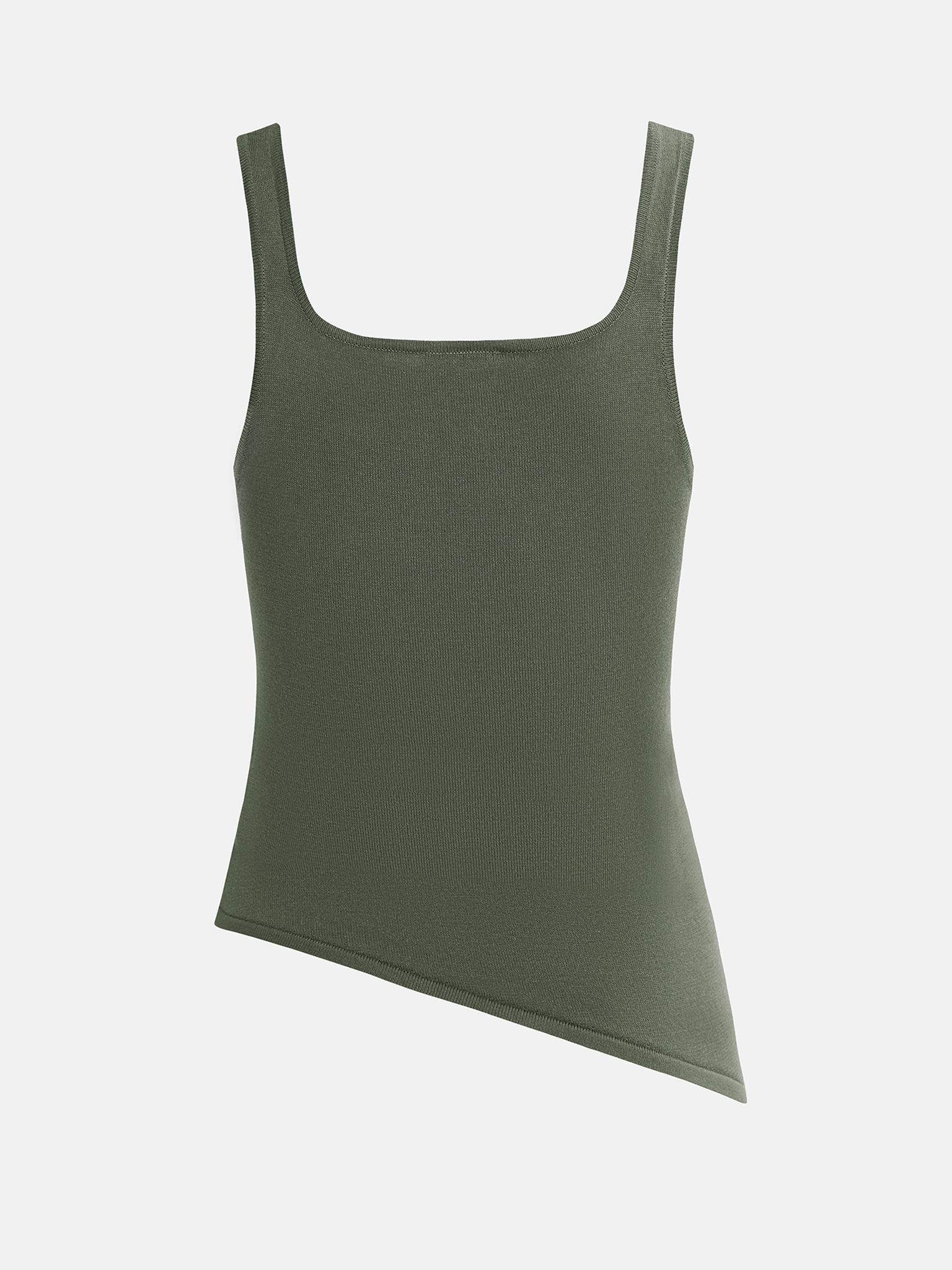 Jersey top with asymmetrical edge