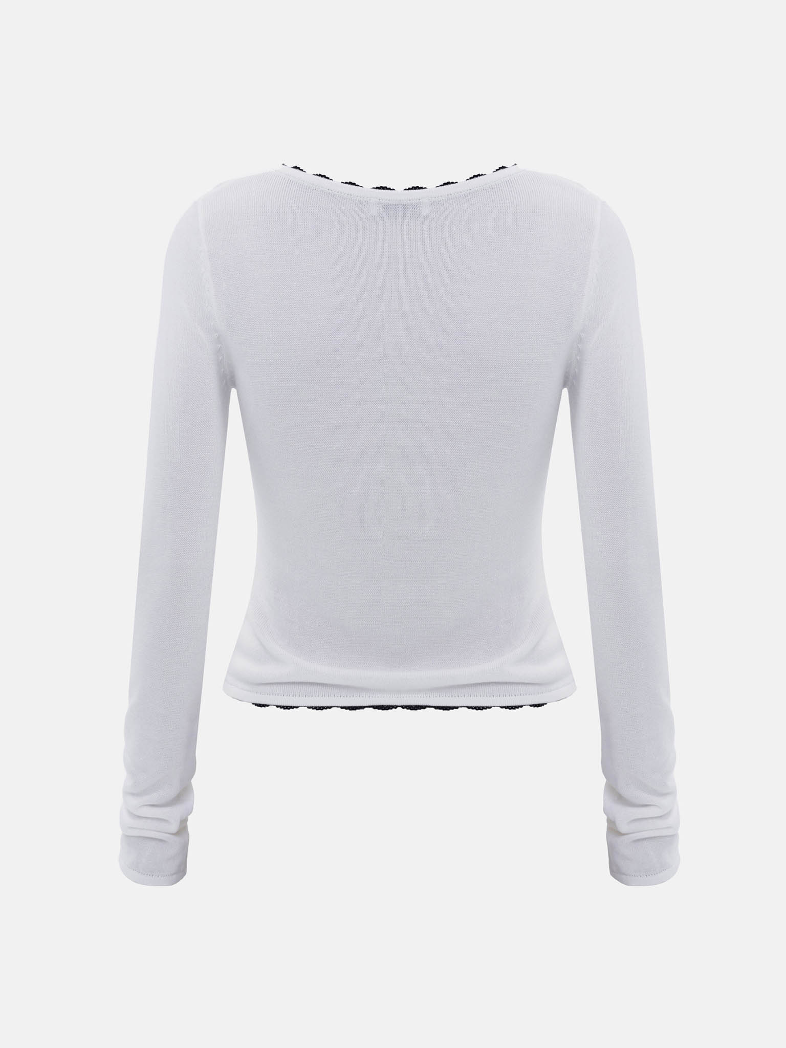 Jersey longsleeve with contrasting collar decoration