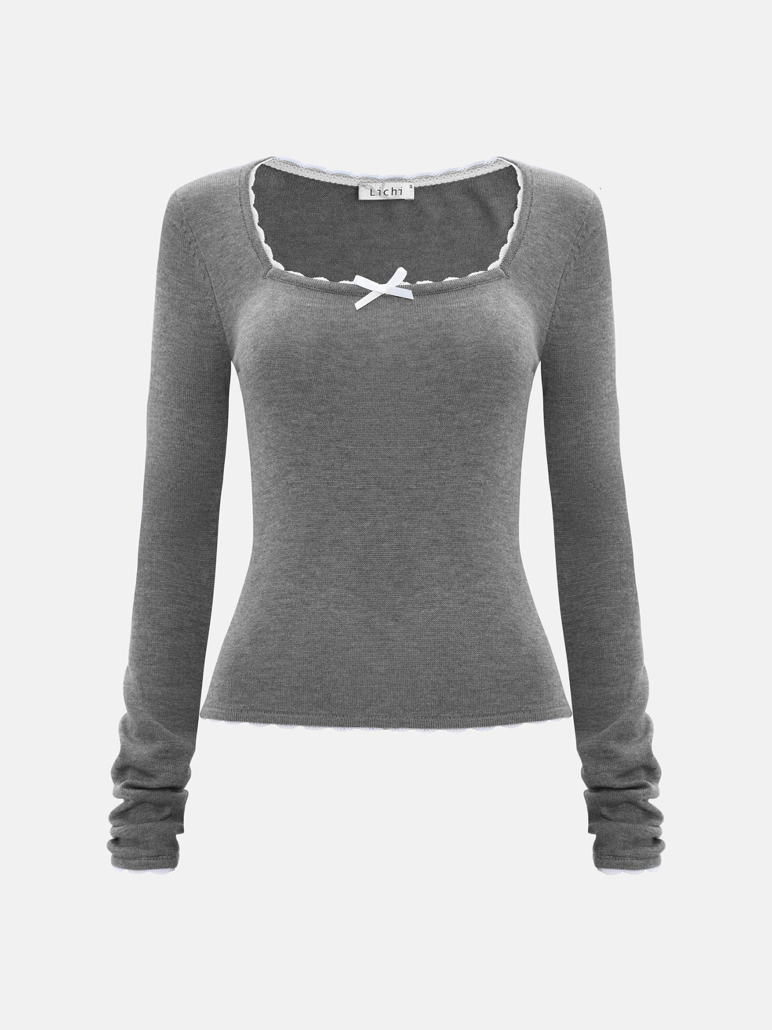 Jersey longsleeve with contrasting collar decoration