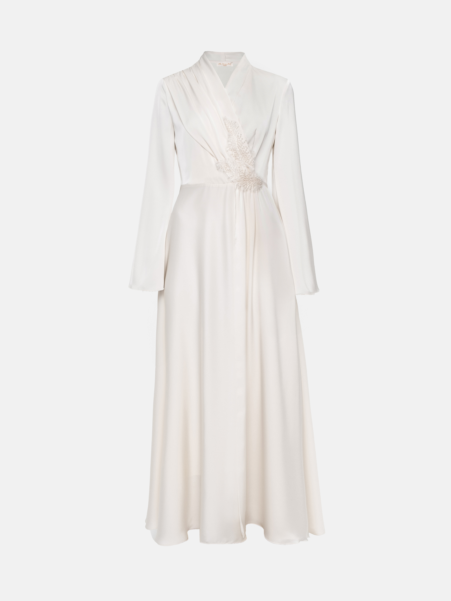 Floor-length maxi dress with wrap effect