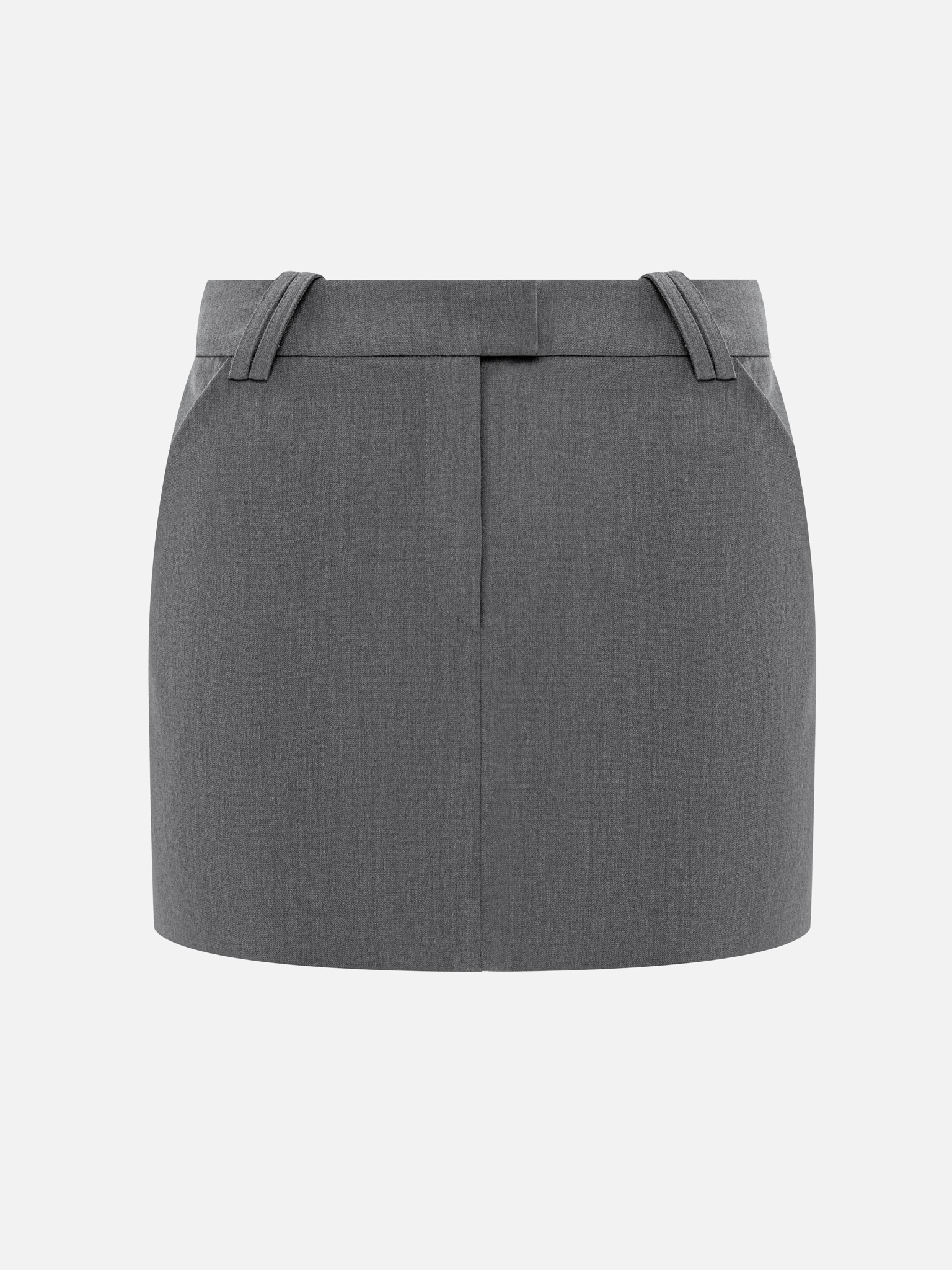 Mini skirt in dense fabric with wide belt loops