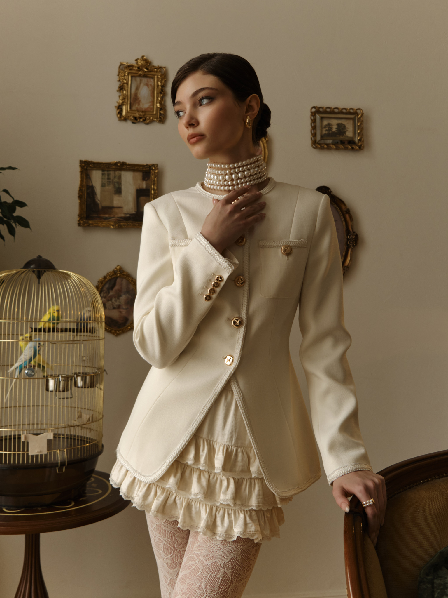 Fitted jacket with textured details