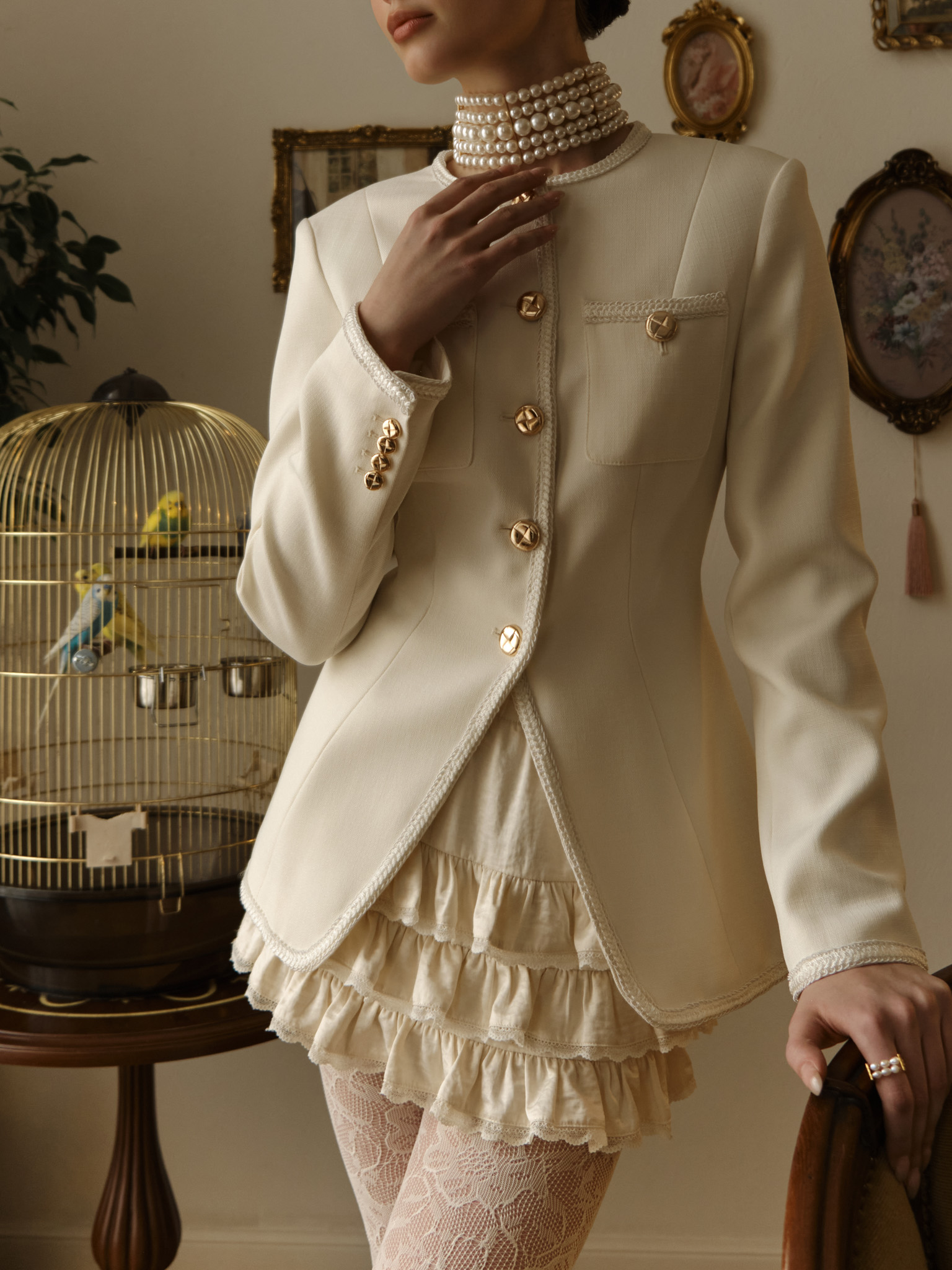 Fitted jacket with textured details