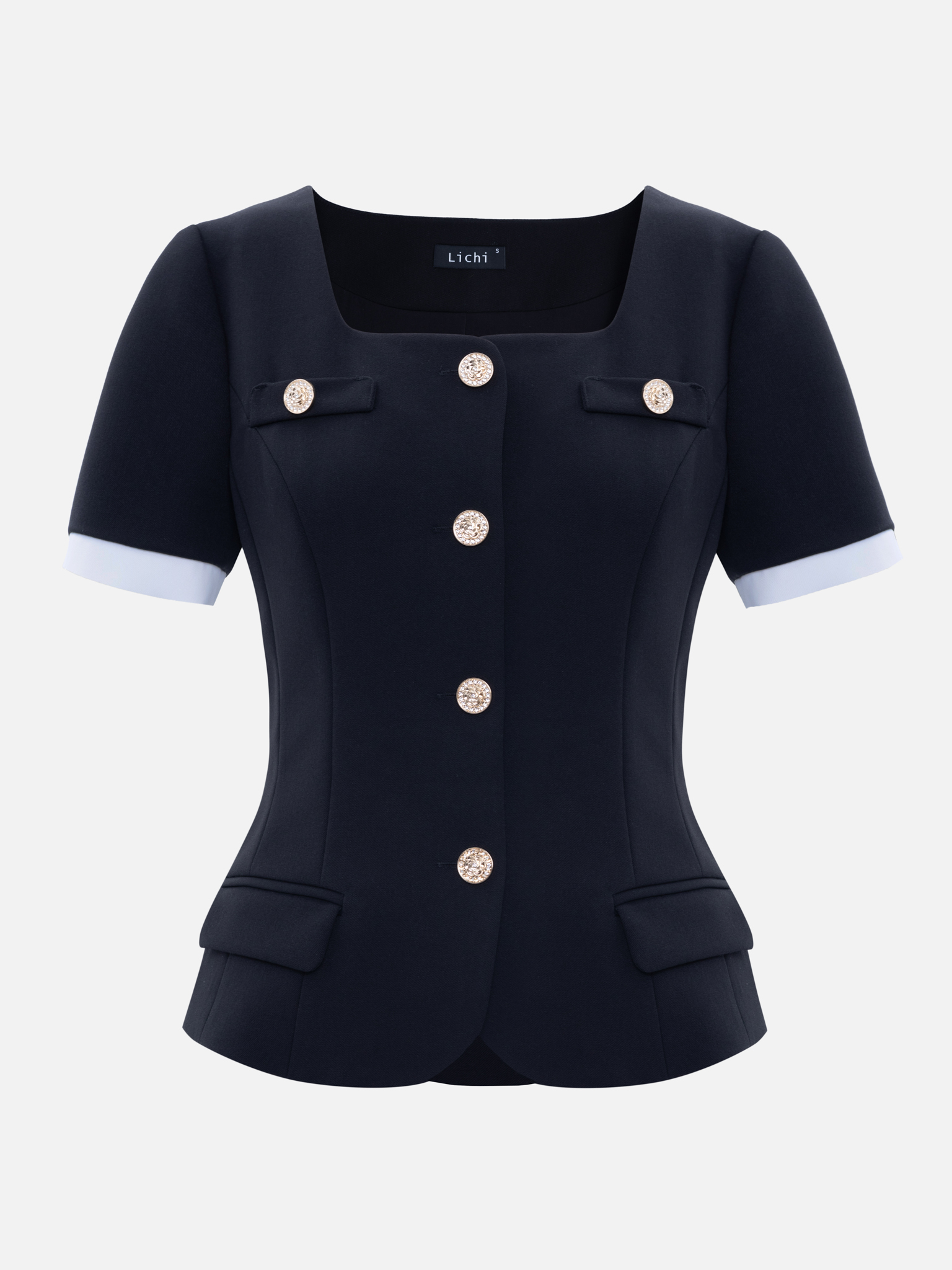 Vintage style blouse with short sleeves