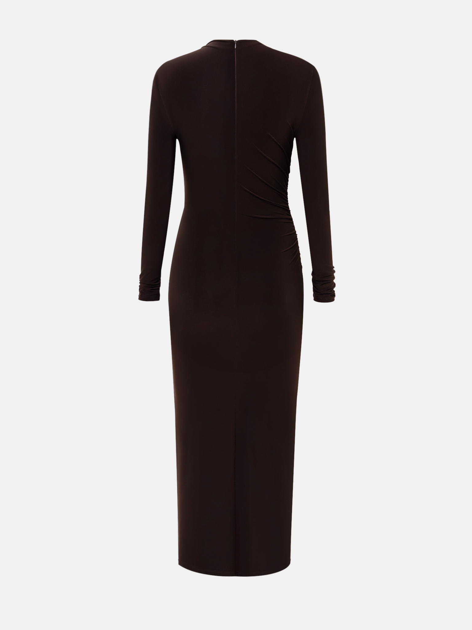 Jersey midi dress with asymmetric draperies