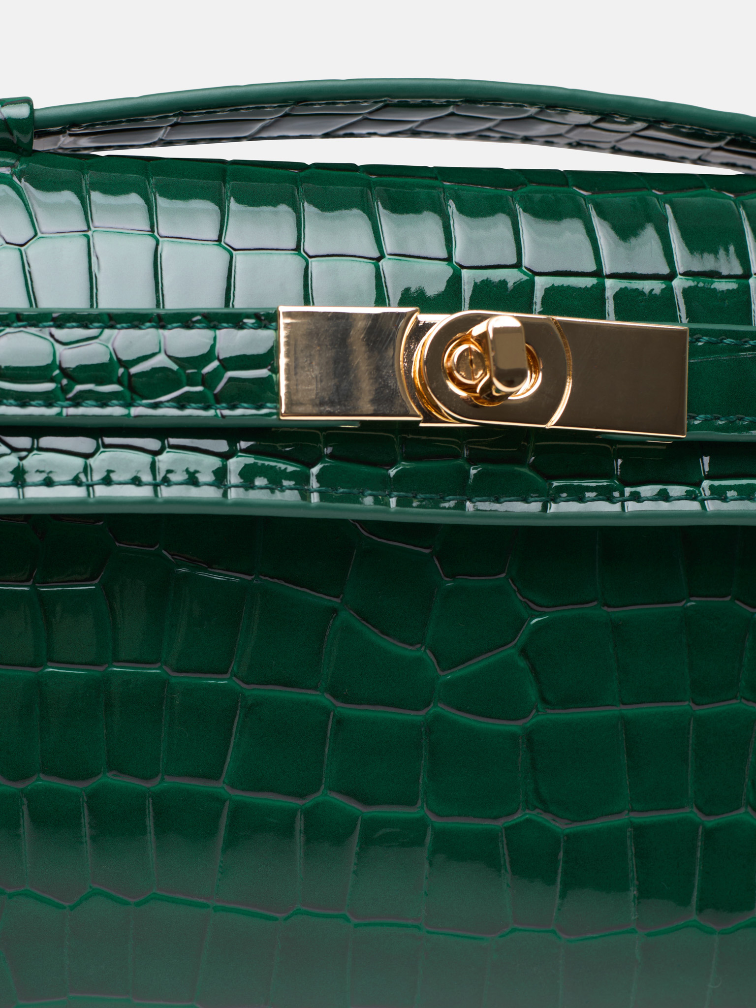 Rectangular reptile-embossed eco-leather bag