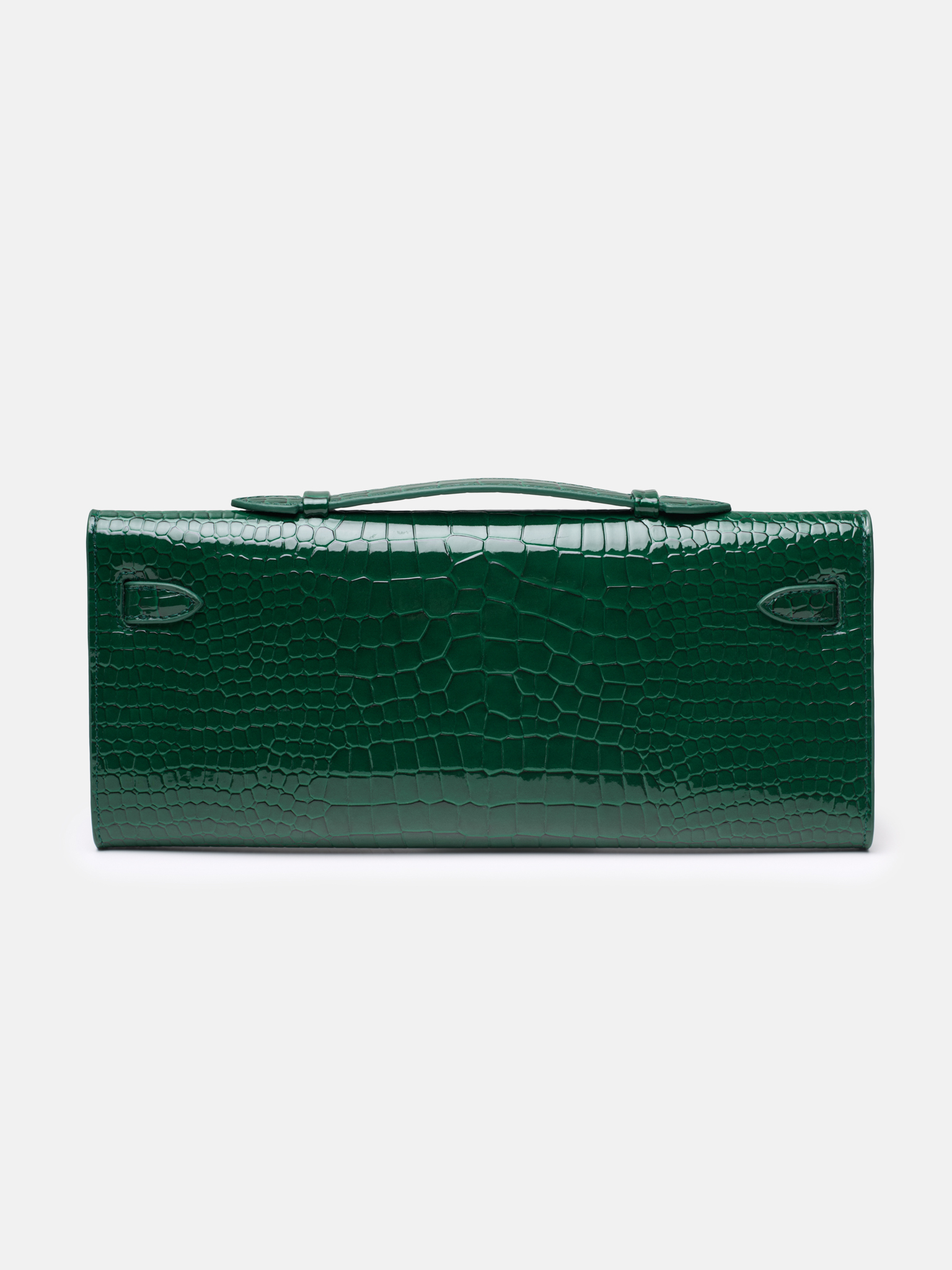 Rectangular reptile-embossed eco-leather bag