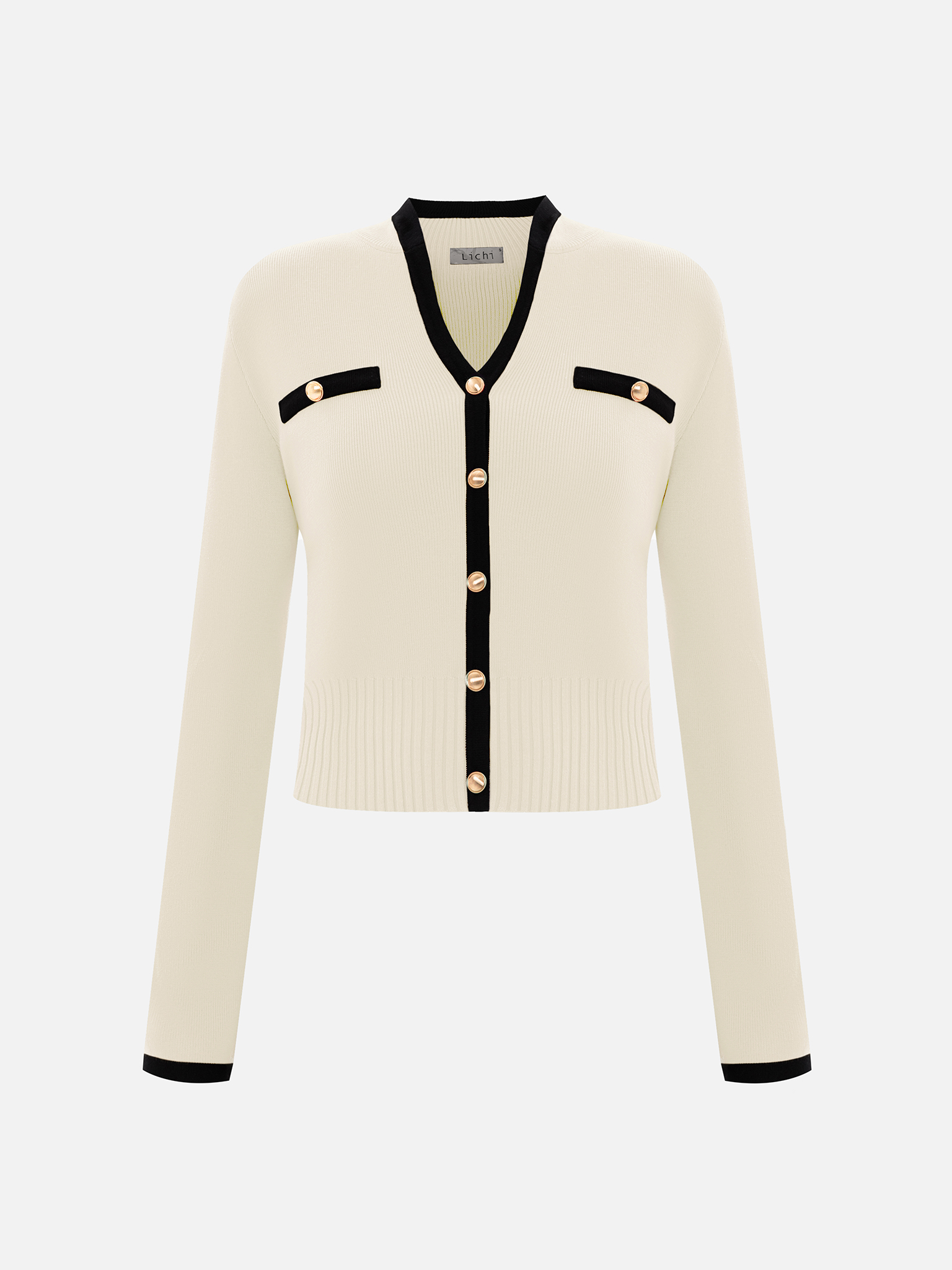 Knitted cardigan with contrasting details