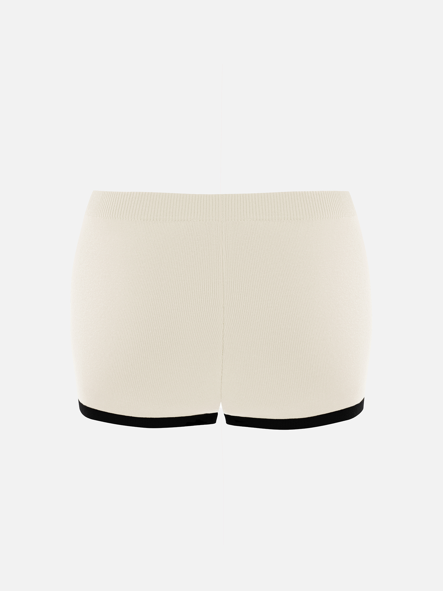 Mini knitted shorts with contrasting details