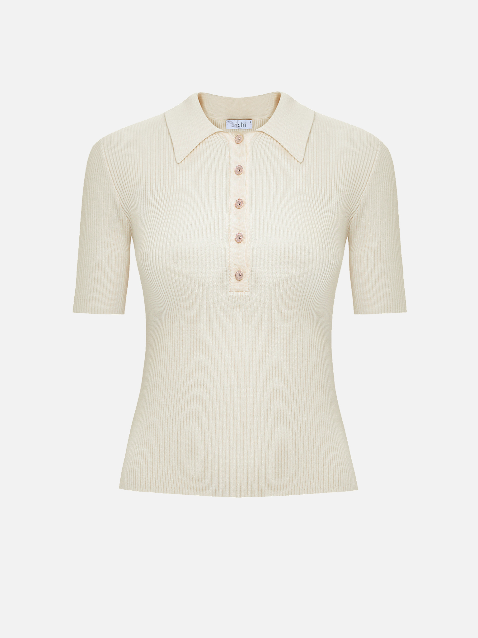 Polo en tricot frotté avec boutons au col