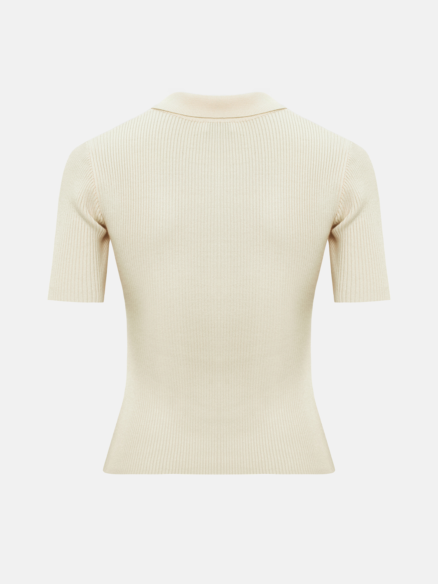 Rubbed knit polo with buttons on the collar