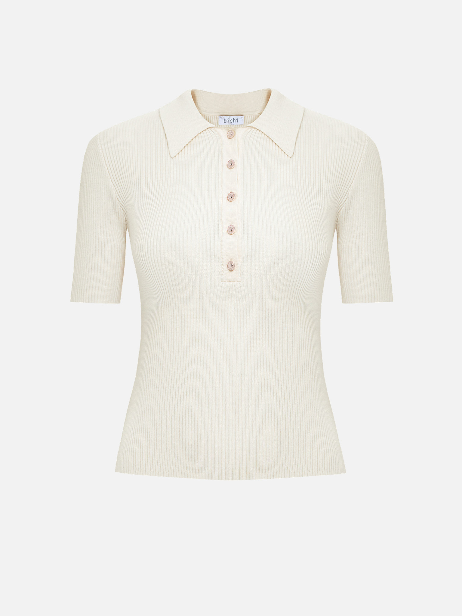 Polo en tricot frotté avec boutons au col