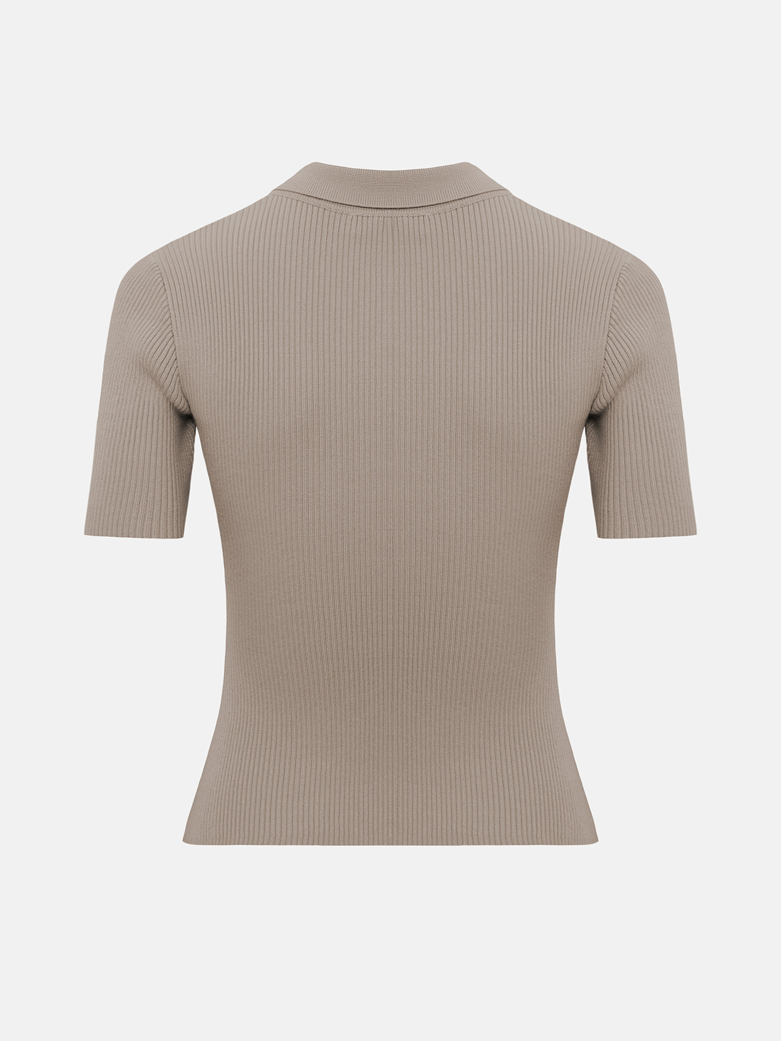 Rubbed knit polo with buttons on the collar