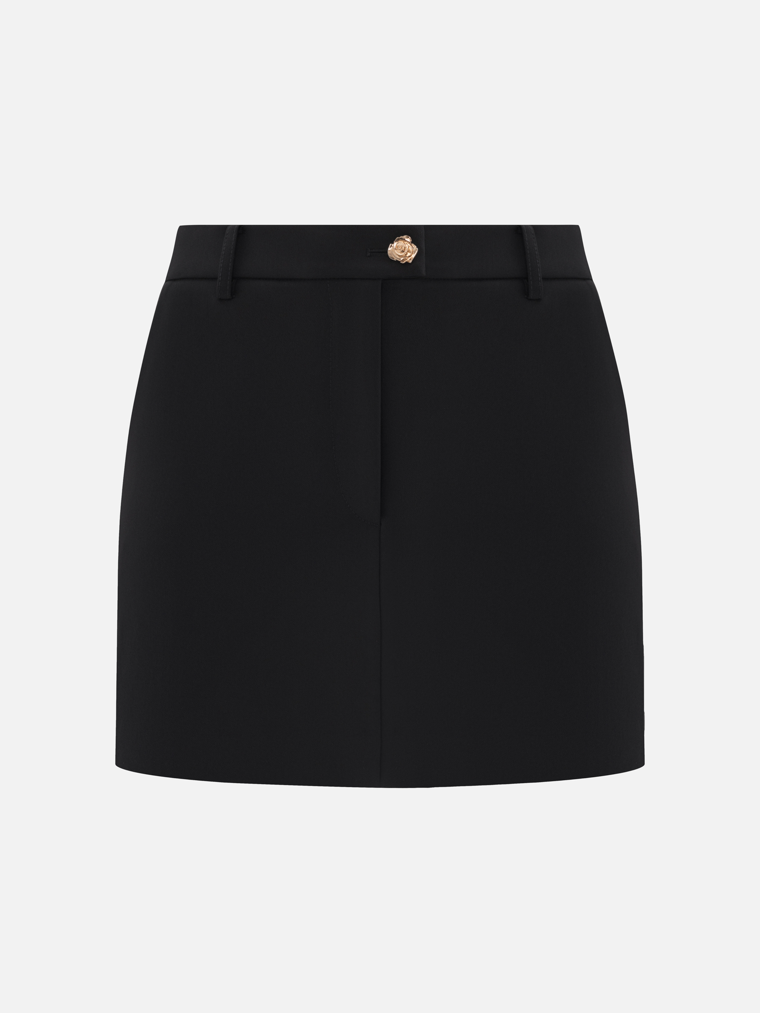Straight mini skirt with flower buttons